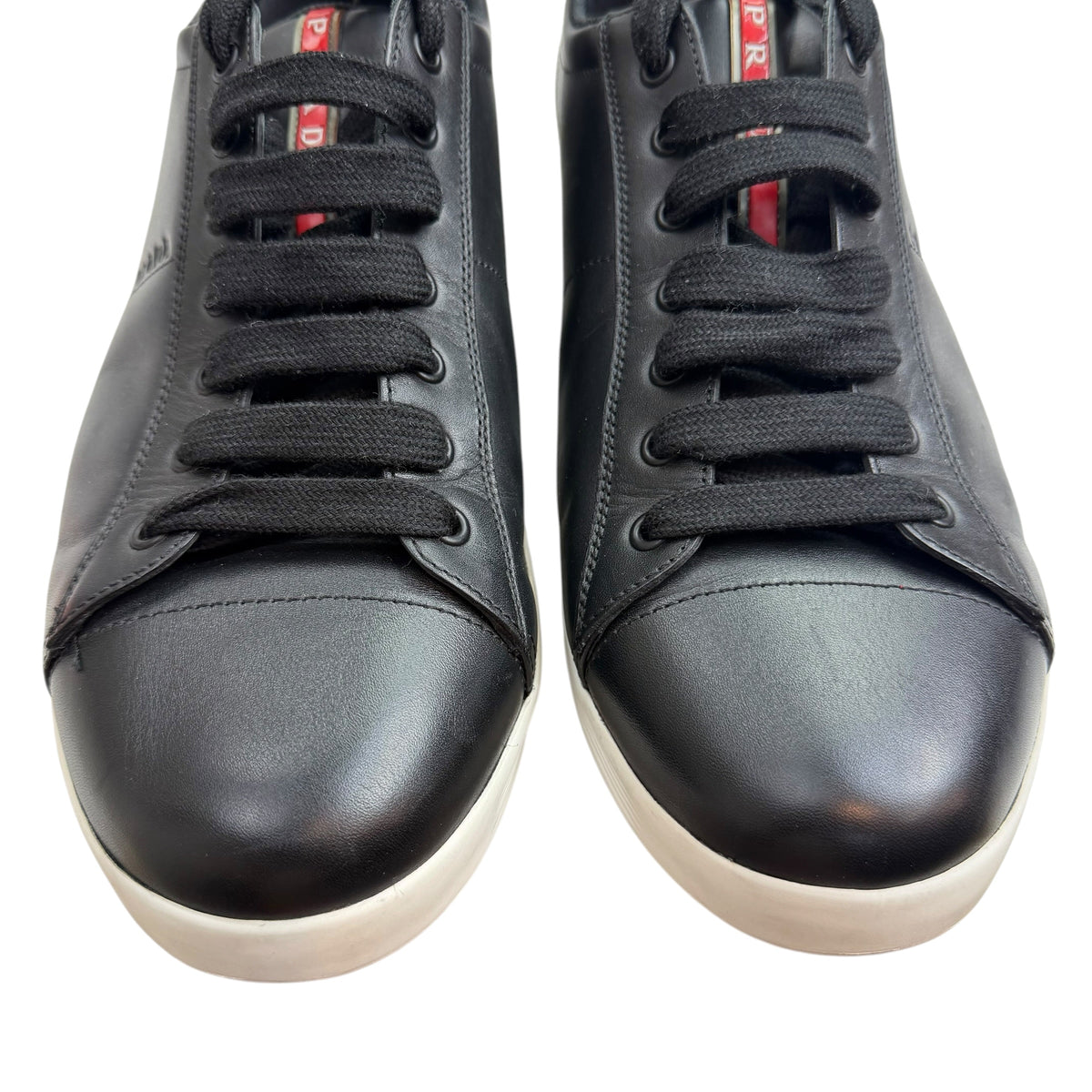 Prada Downtown Red Stripe Sneaker Black (Used)