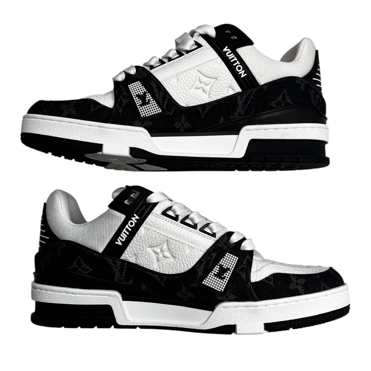 Louis Vuitton Trainer Sneaker Black/White Monogram (Used)