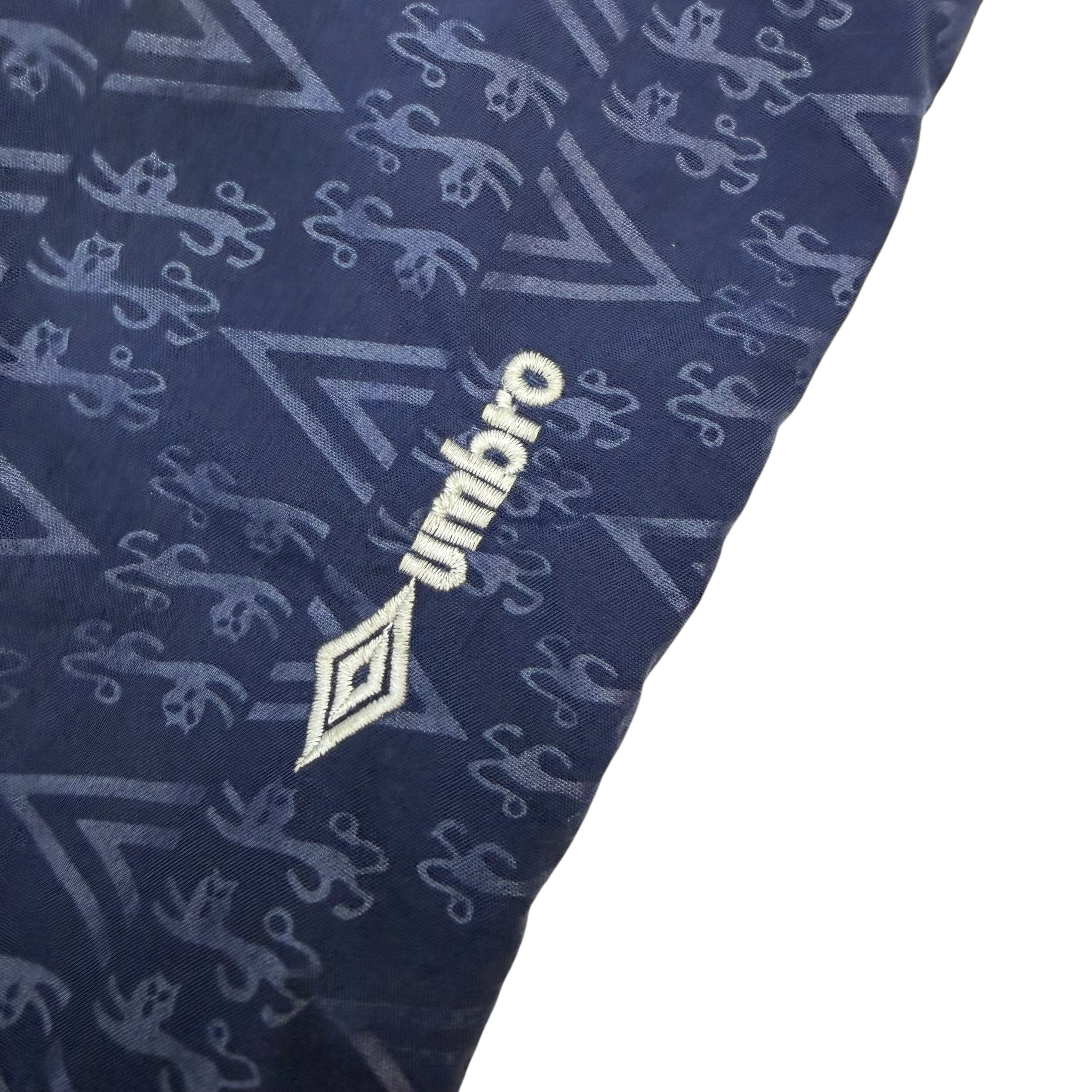 1990-92 Umbro England All Over Print Training Pants Navy