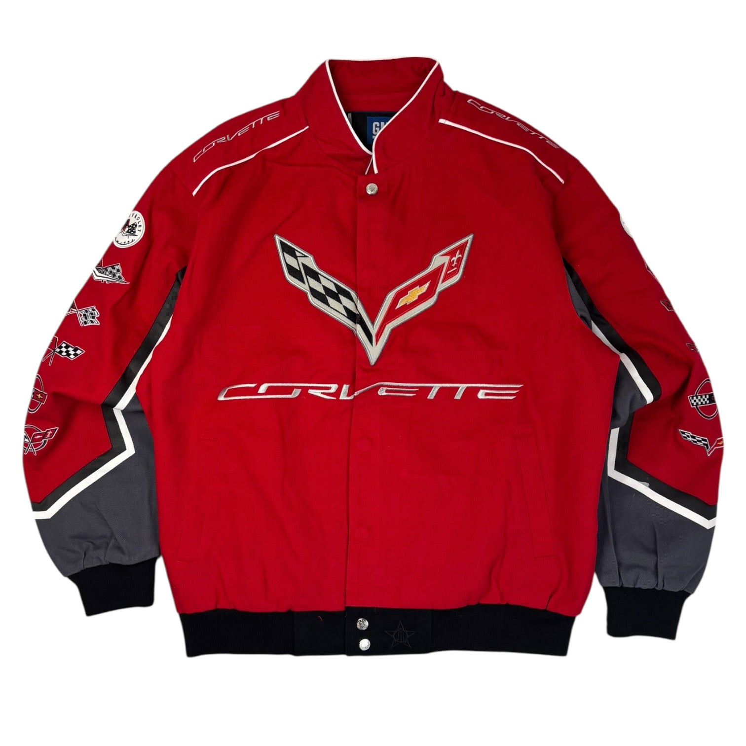Corvette J Design Nascar Jacket Crimson Red