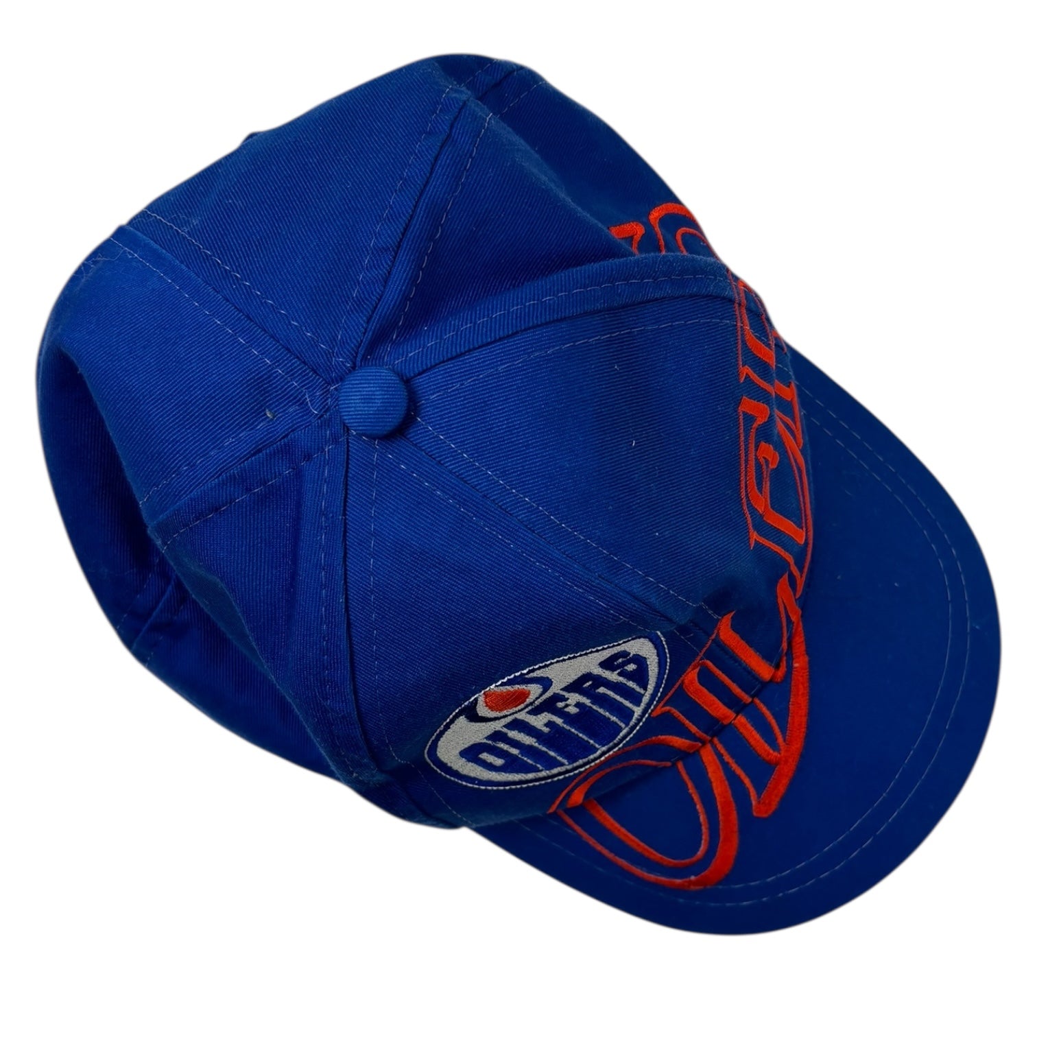Vintage Edmonton Oilers 3D Logo SnapBack Hat Blue