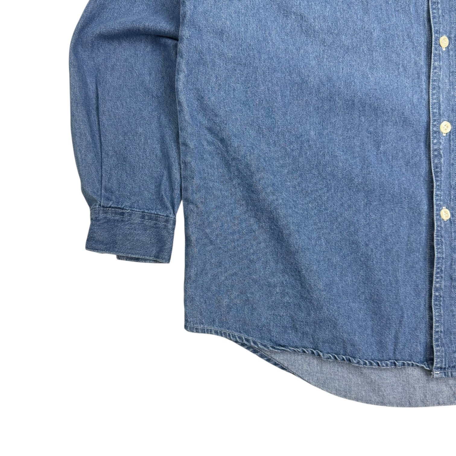 1993 Looney Tunes Denim Button Up Shirt Dark Blue