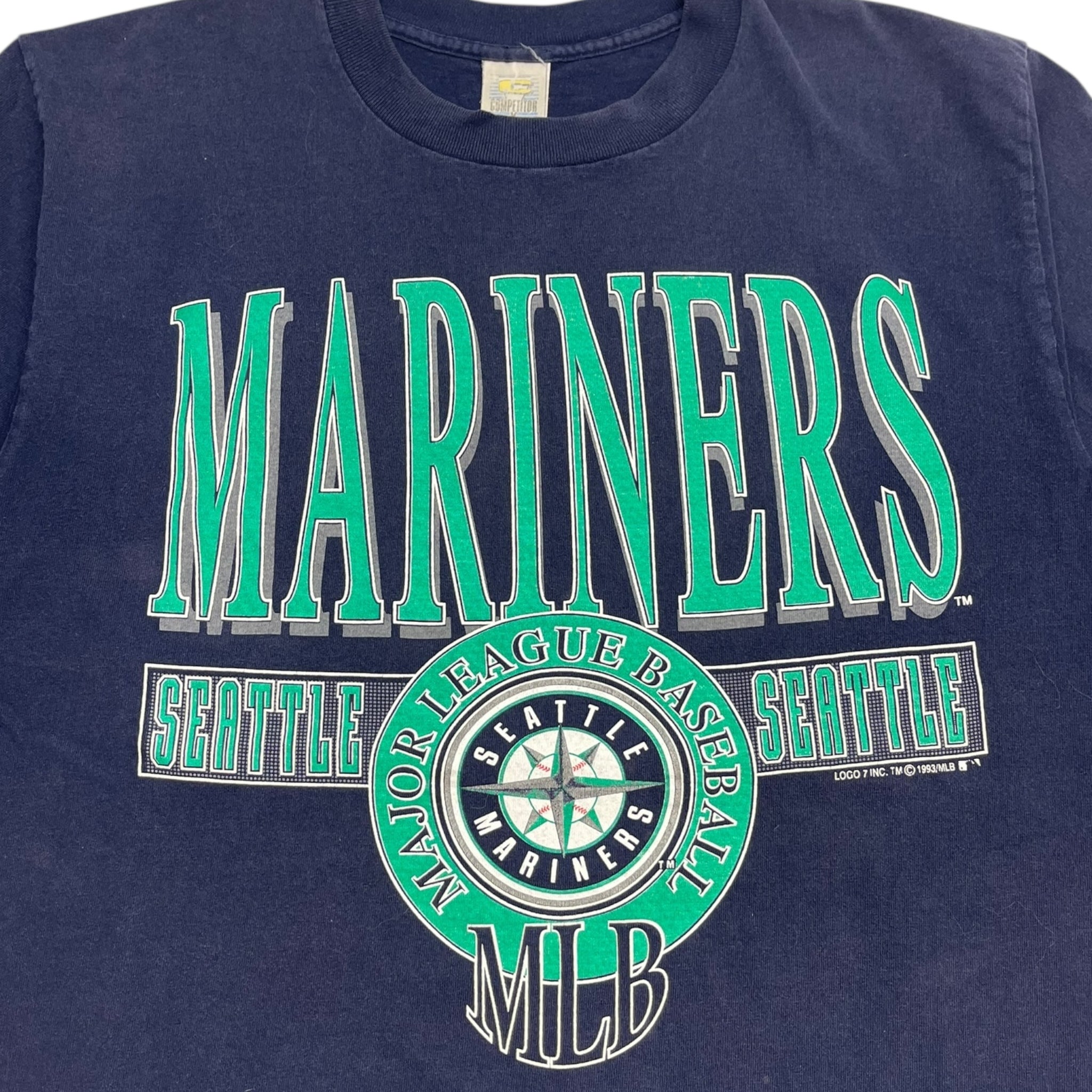 1993 Seattle Mariners Crewneck T-Shirt Navy