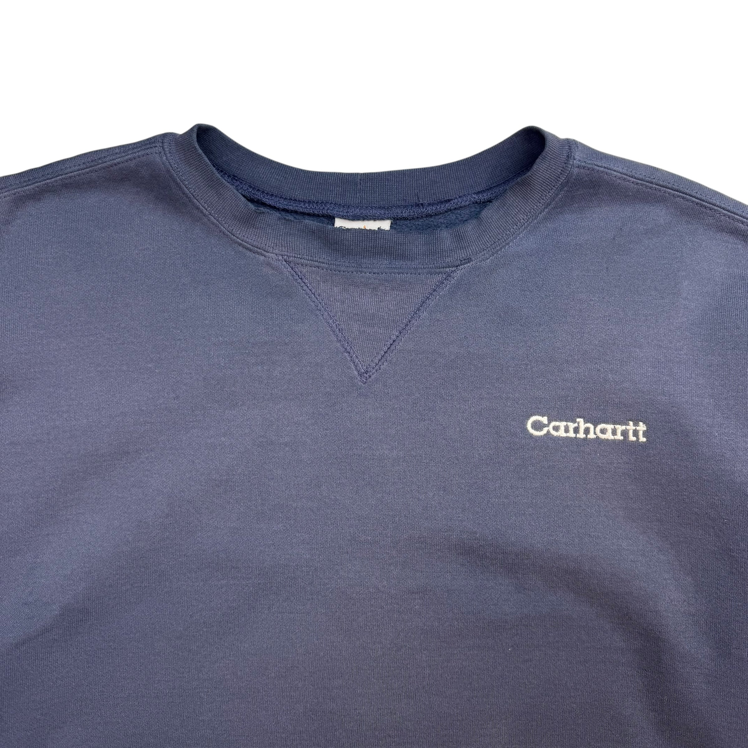 Vintage Carhartt Crewneck Faded Navy Blue