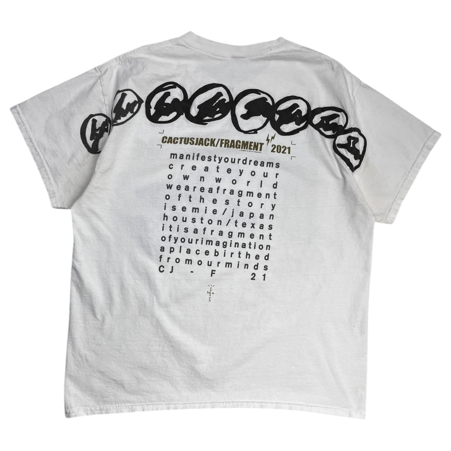 Travis Scott Cactus Jack For Fragment Manifest T-shirt White