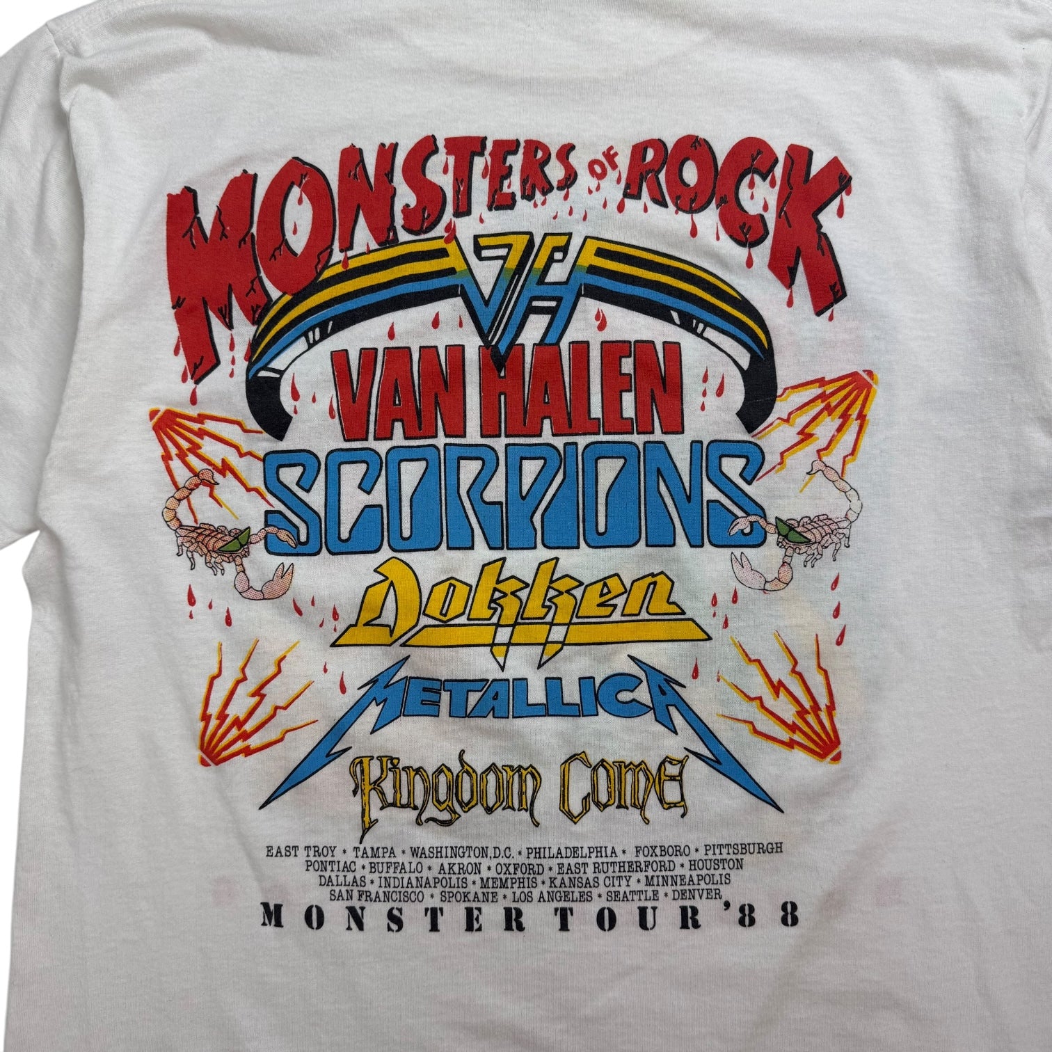 1988 Van Halen Monsters Of Rock Tour Tee White