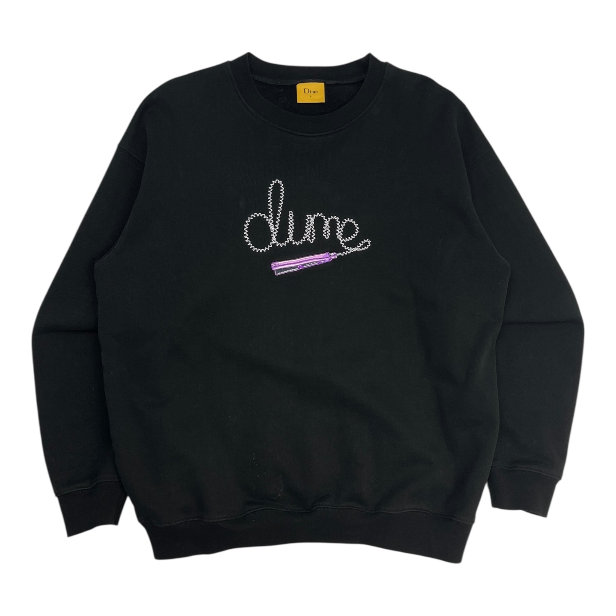 DIME スウェット Dime Iron Center Spellout Crewneck Sweatshirt Black