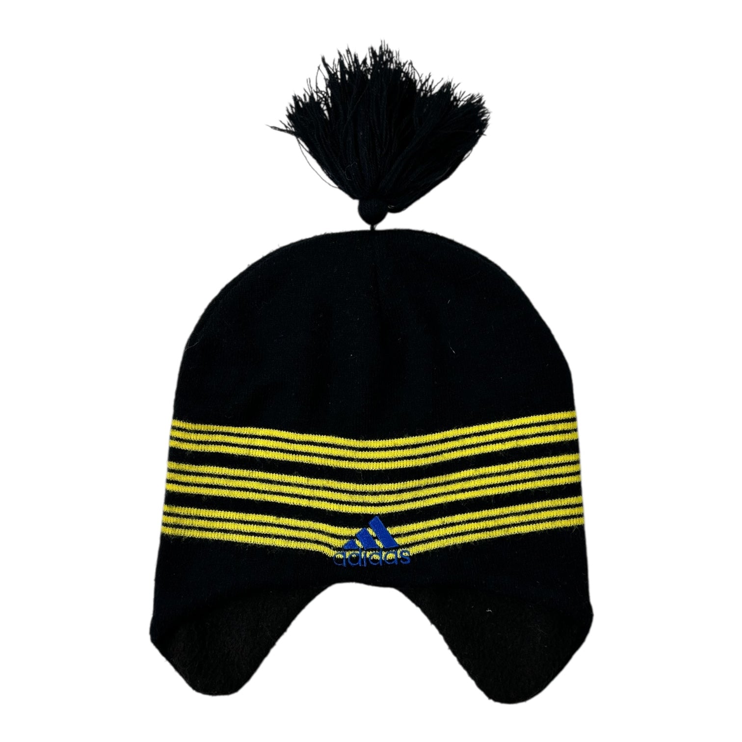 Vintage Adidas Ear Muff Beanie Black/Yellow