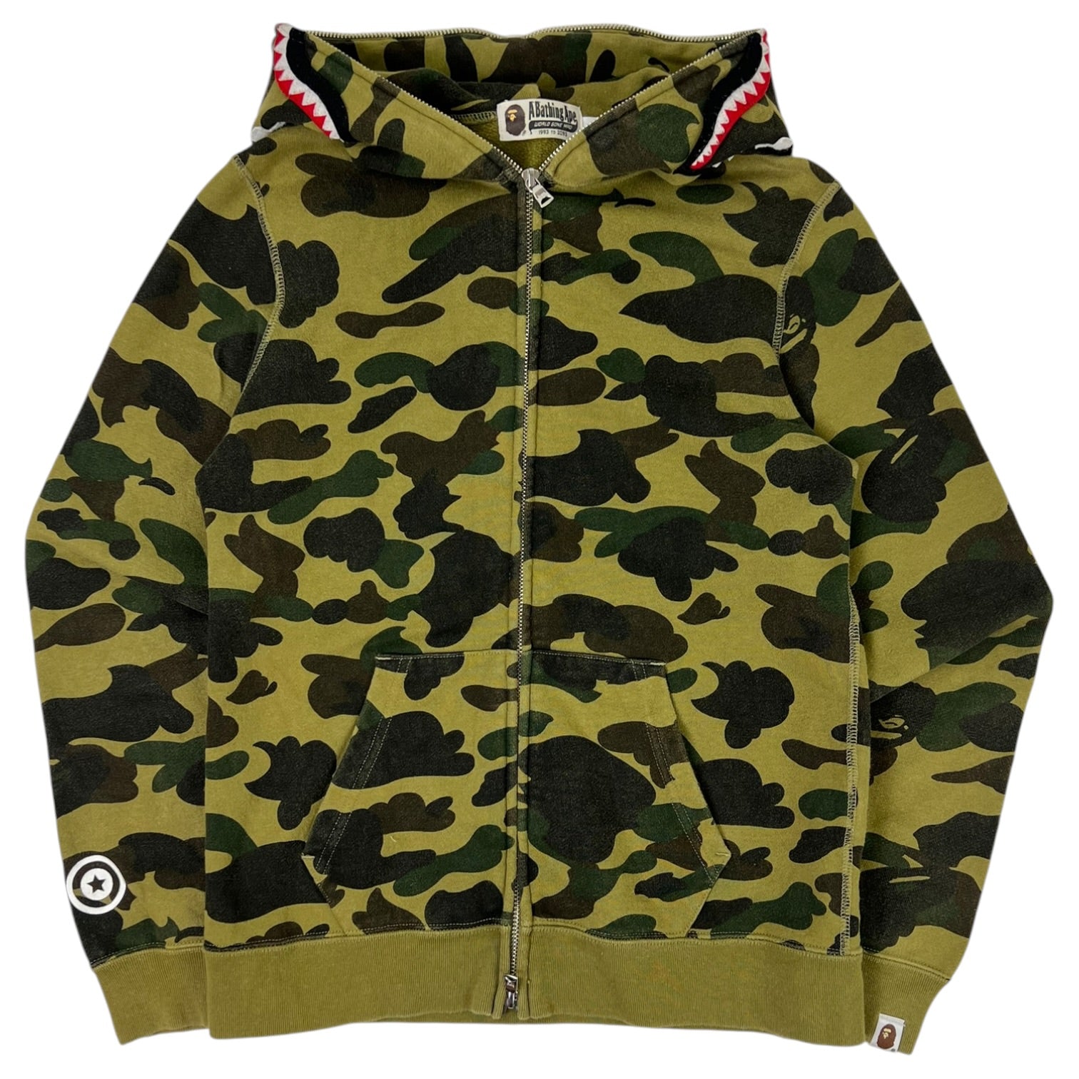 A Bathing Ape 1st Camo Shark Full Zip Hoodie Green Camo