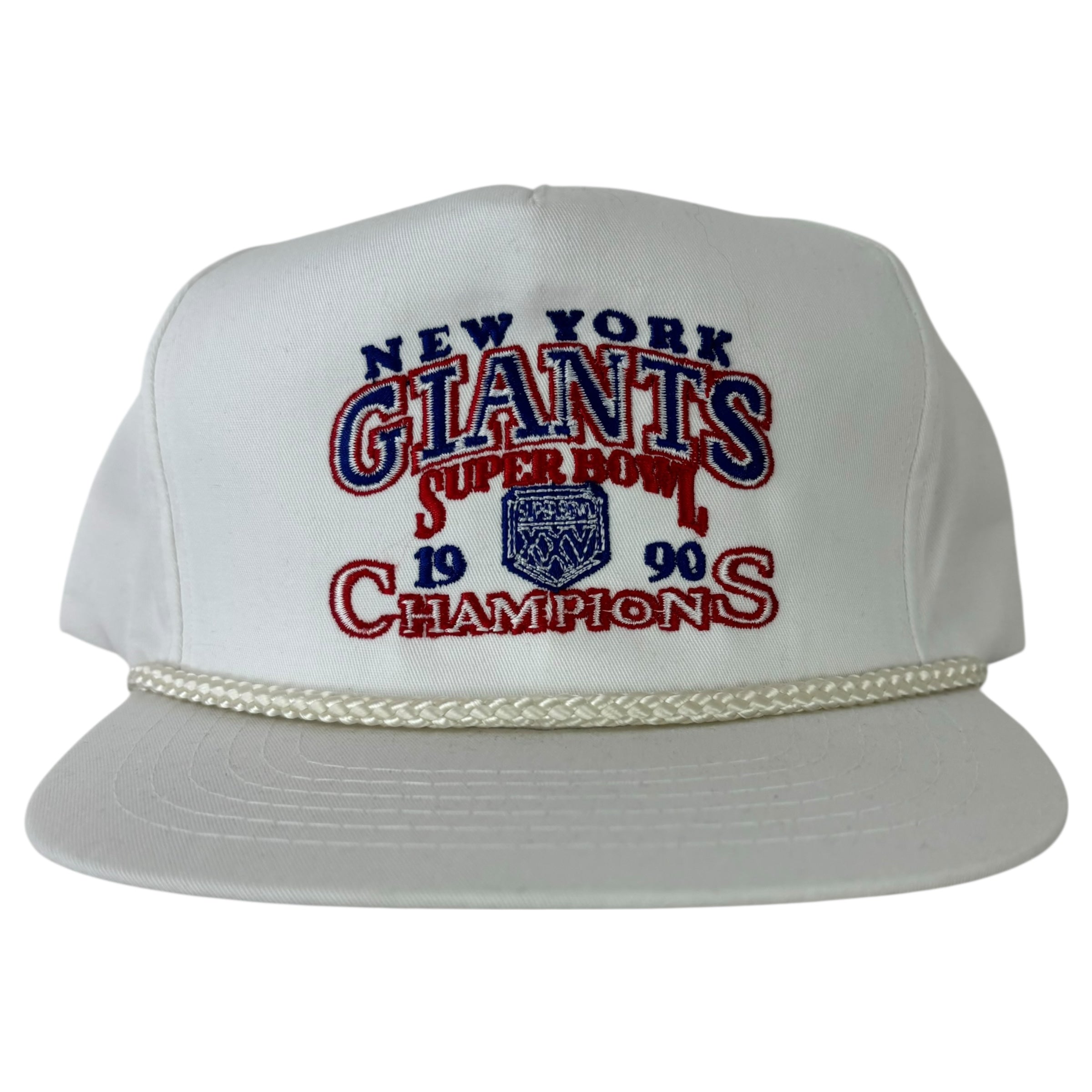 Vintage 1990 New York Giants Super Bowl Champions SnapBack Hat White