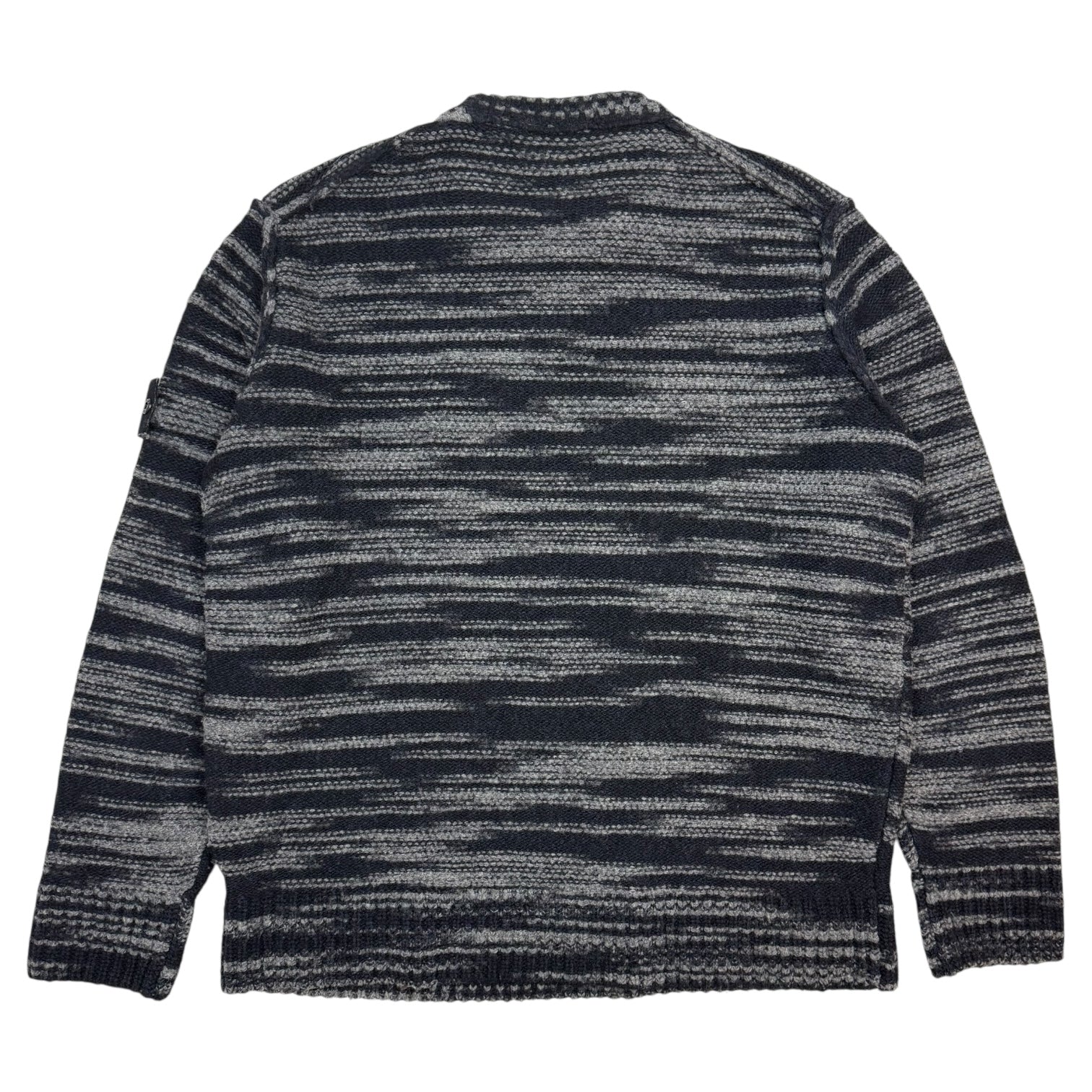 Stone Island Reverse Seam Mark Knit Crewneck Black/Grey