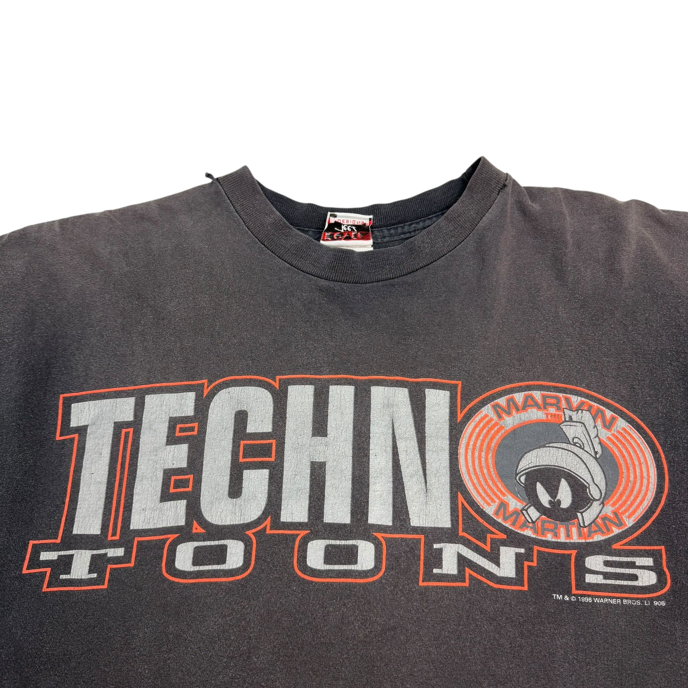 1996 Marvin The Martian Techn Toons Warner Bros Tee Faded Black
