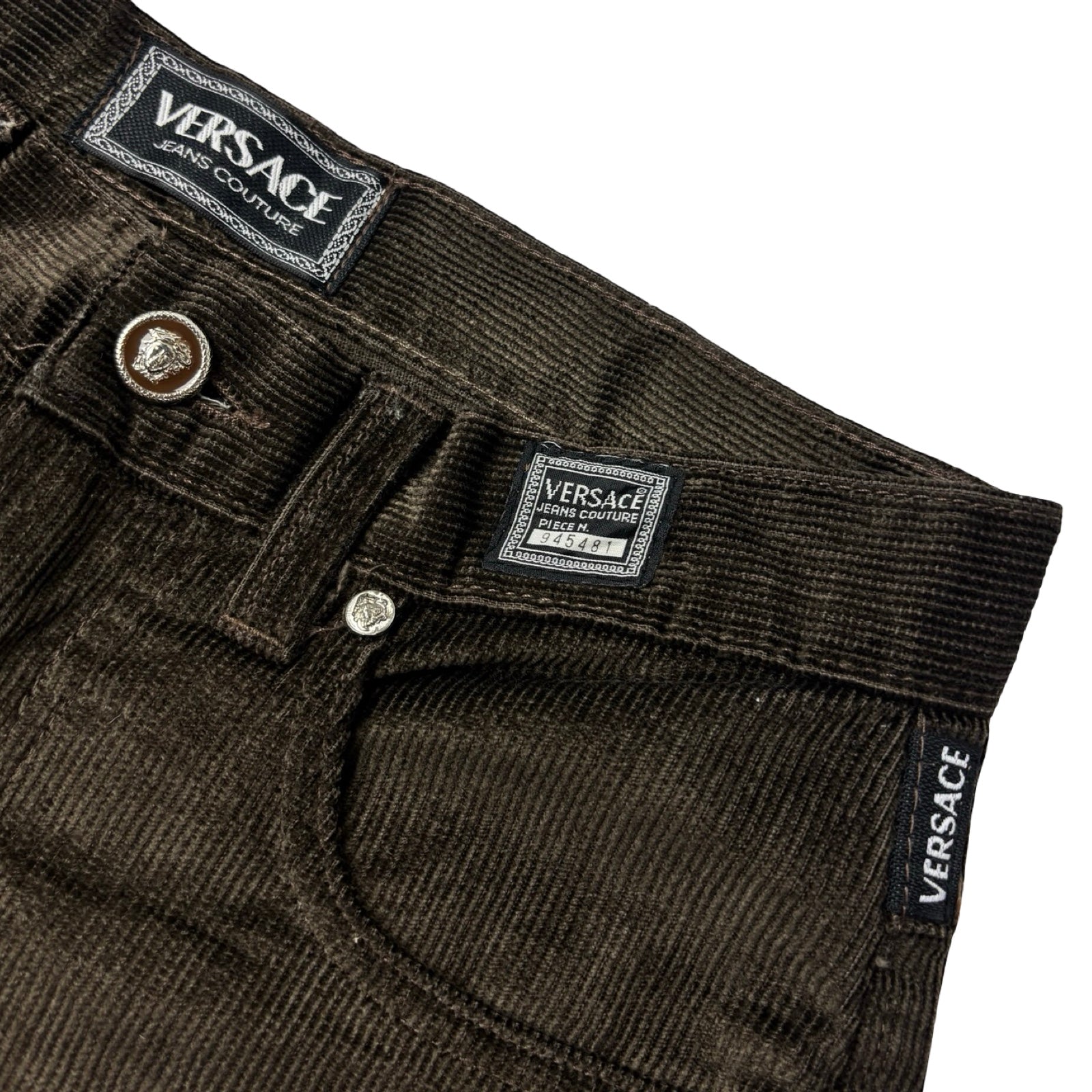 (W) Versace Jeans Couture Silky Corduroy Pant Brown
