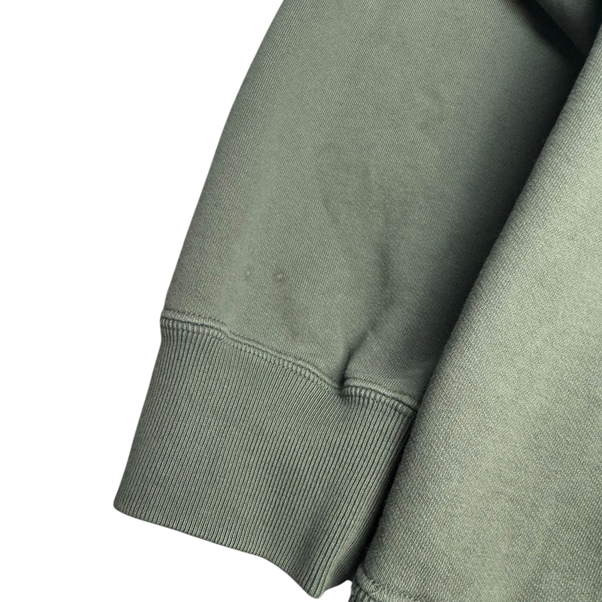 OVO Quarter Zip Locket Logo Sweater Washed Green