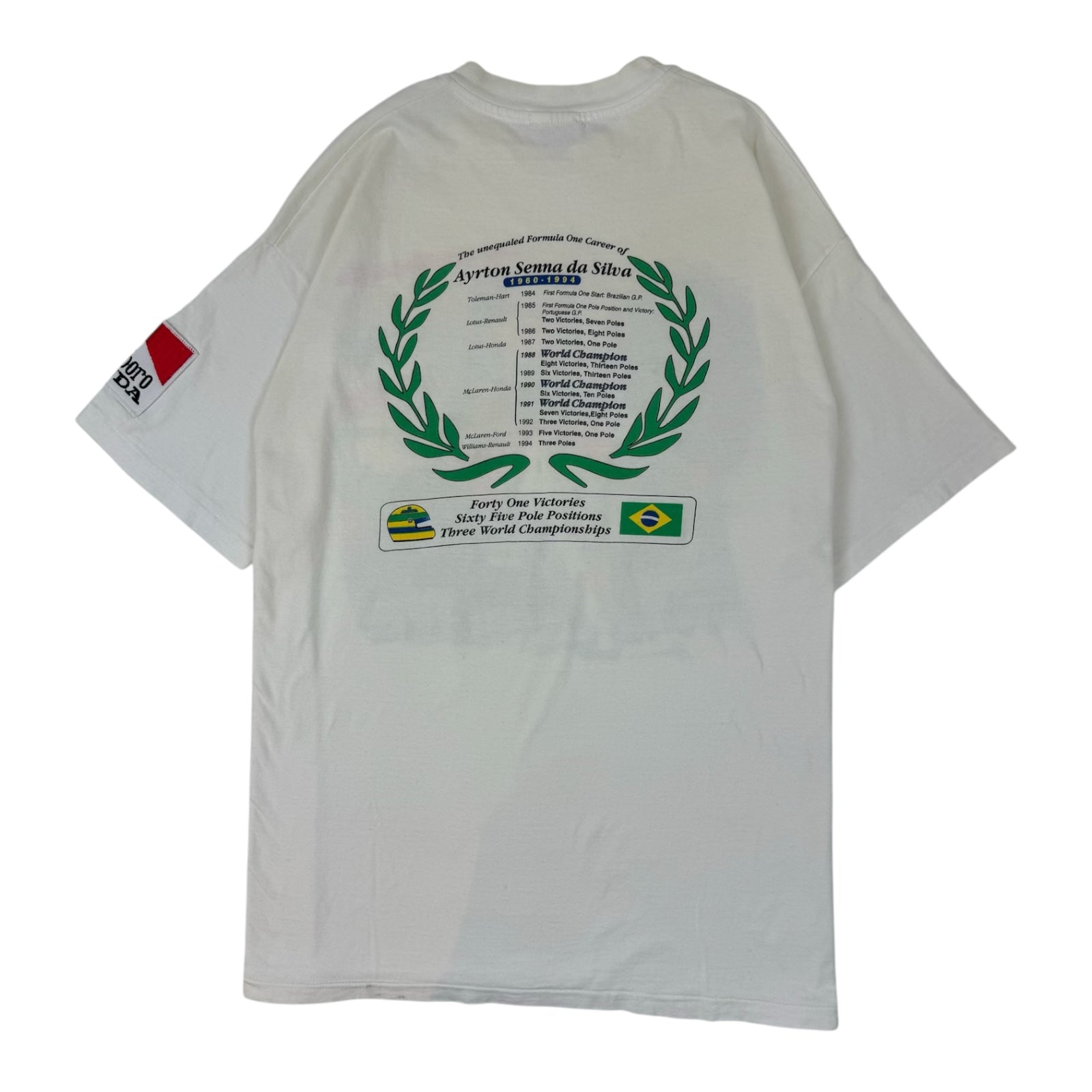 Vintage Marlboro Ayrton Senna Da Silva Racing T-Shirt White