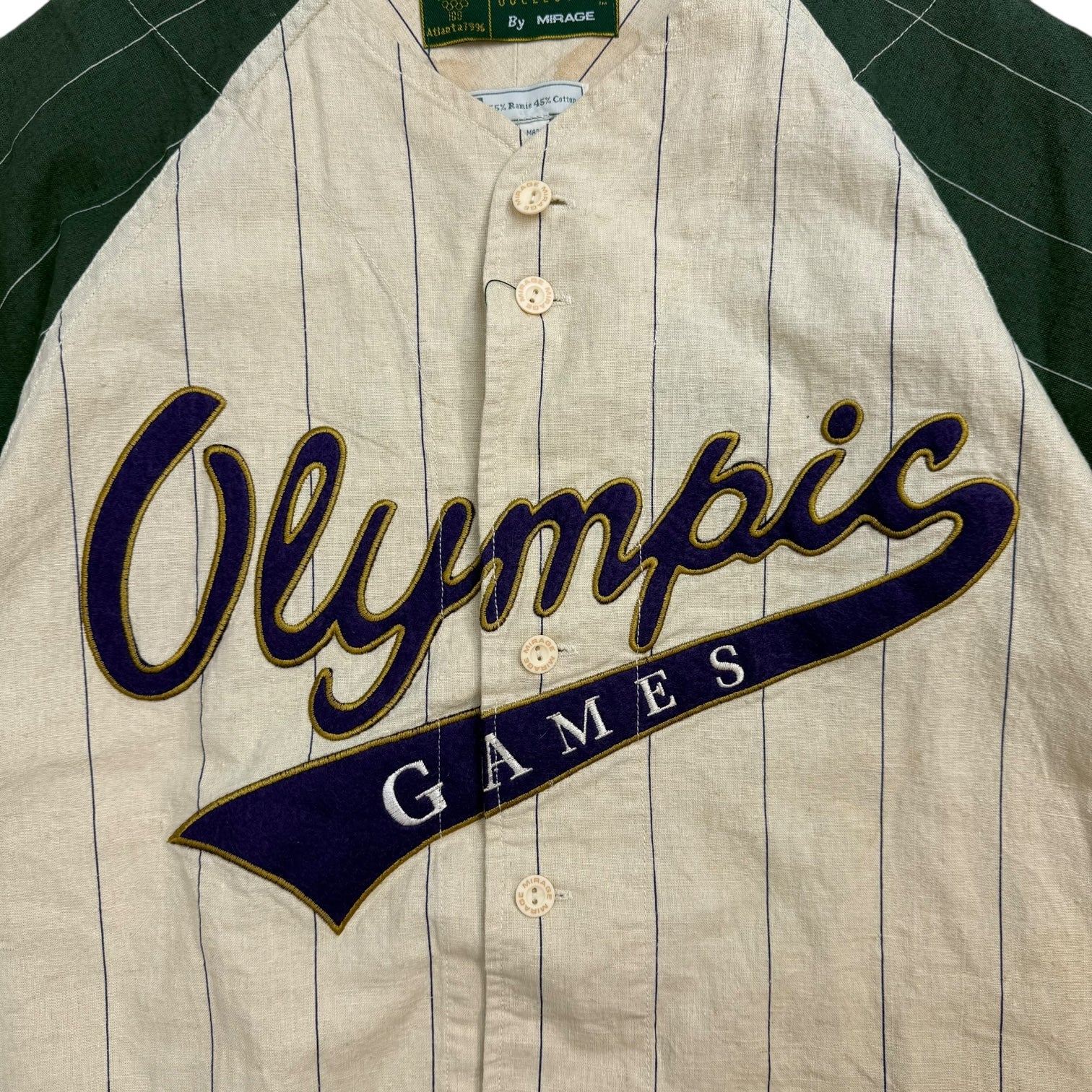 1996 Atlanta Olympics Games Baseball Jersey Green/Tan