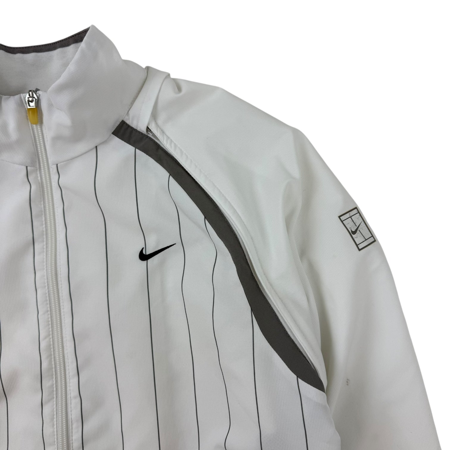 Vintage Nike Striped Track Jacket White/Grey