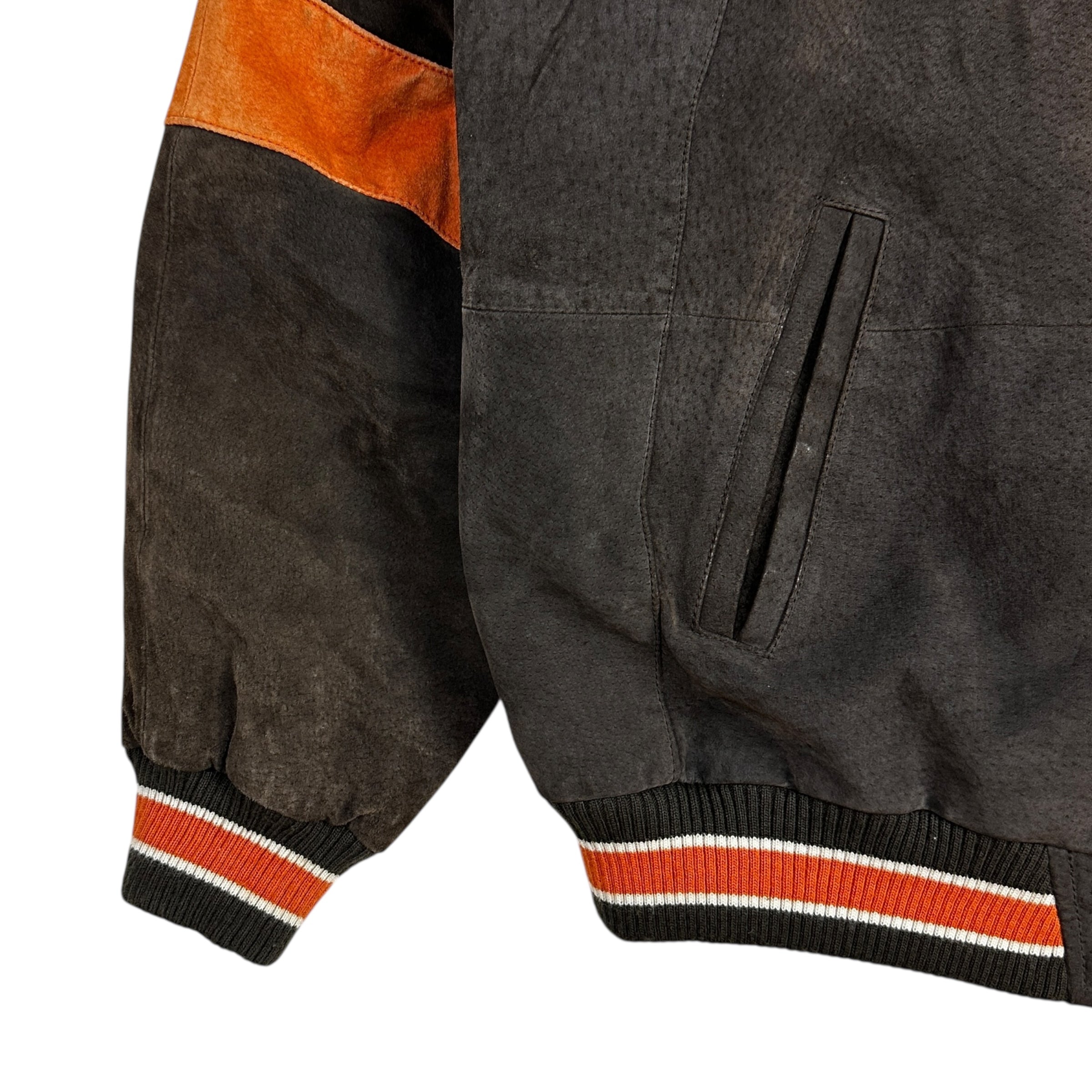 Vintage Cleveland Browns Suede Varsity Brown/Orange