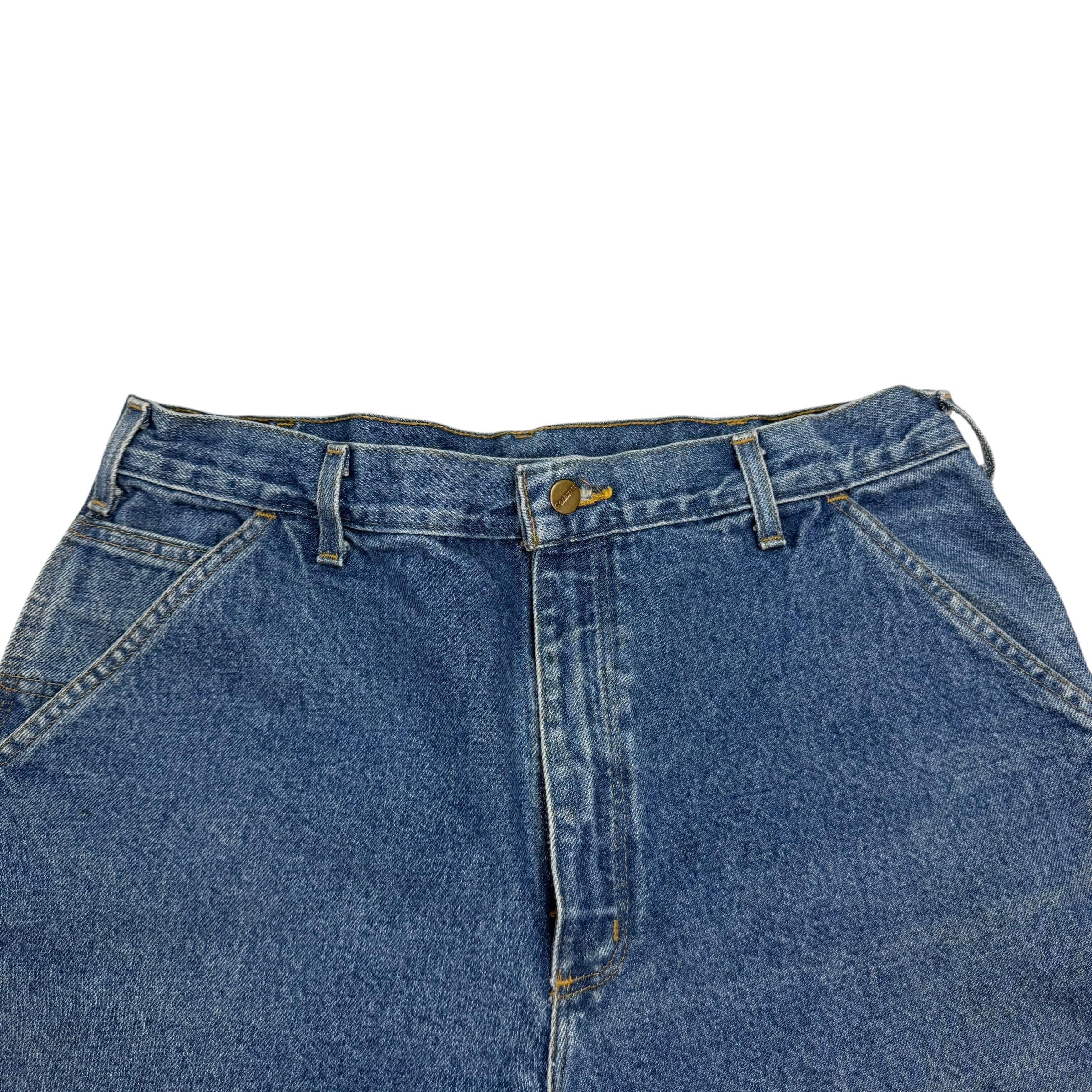Vintage Carhartt Denim Dungaree Fit Pants Blue