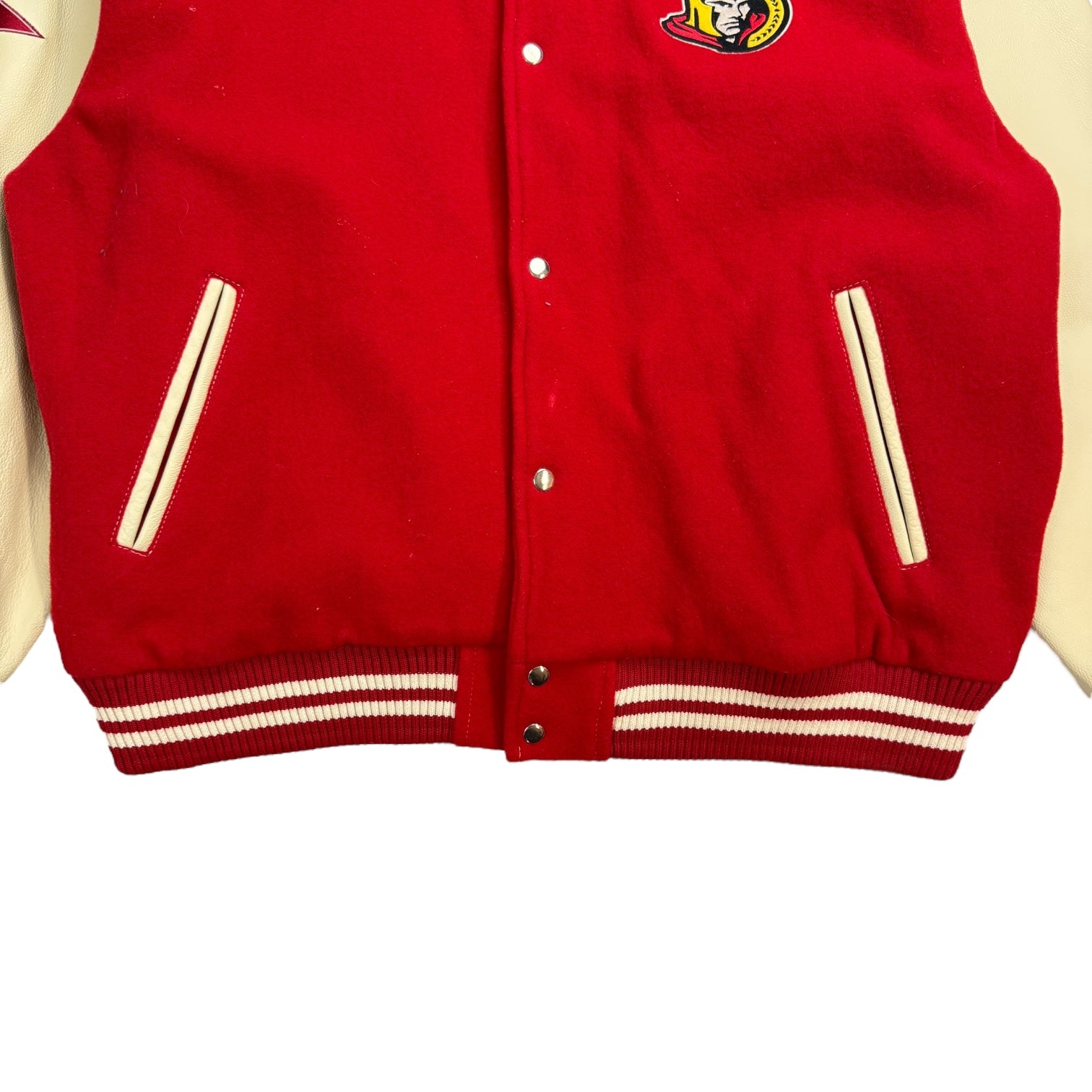 Vintage Reebok Ottawa Senators Letterman Jacket Red