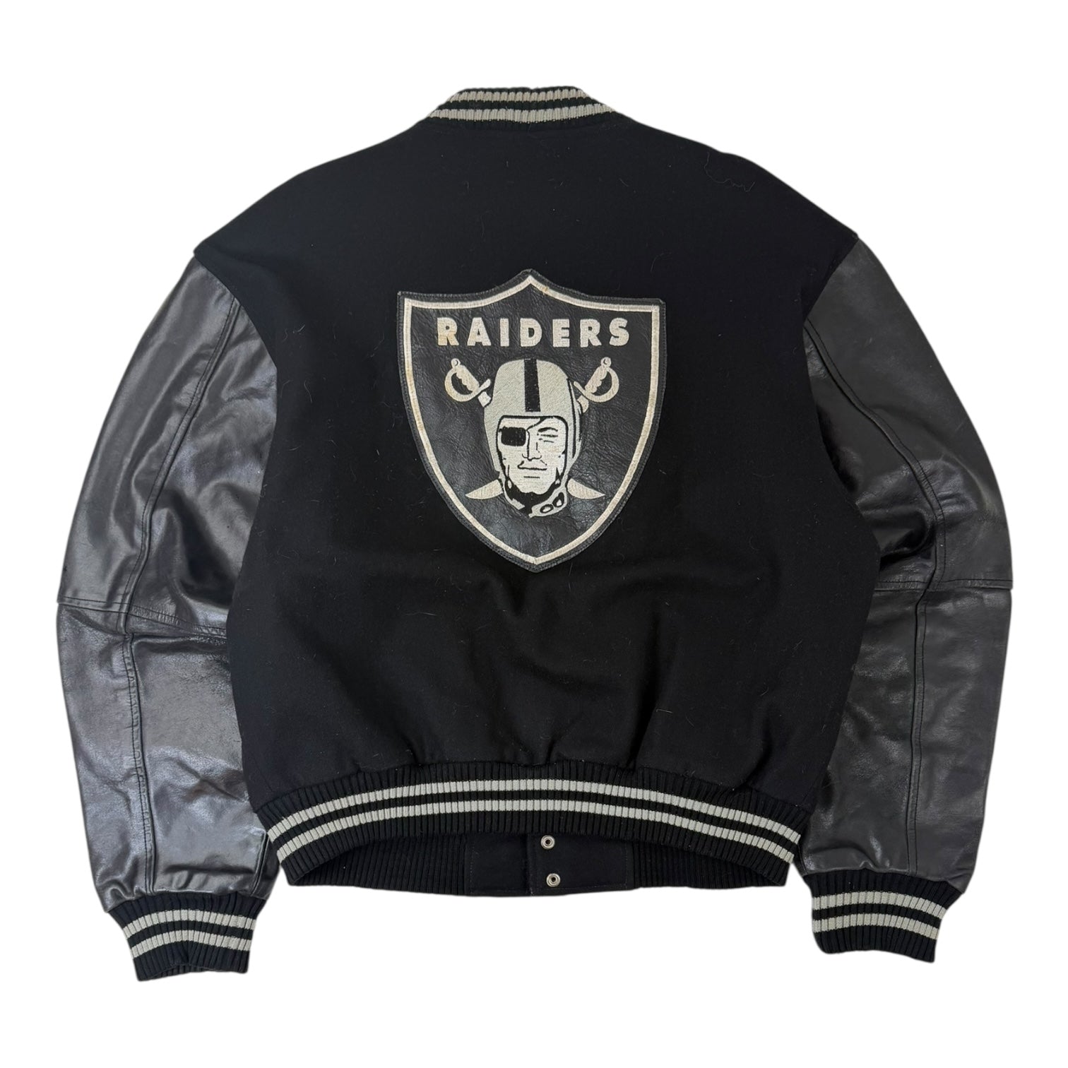 Vintage Wool & Leather Los Angeles Raiders Varsity Jacket Black