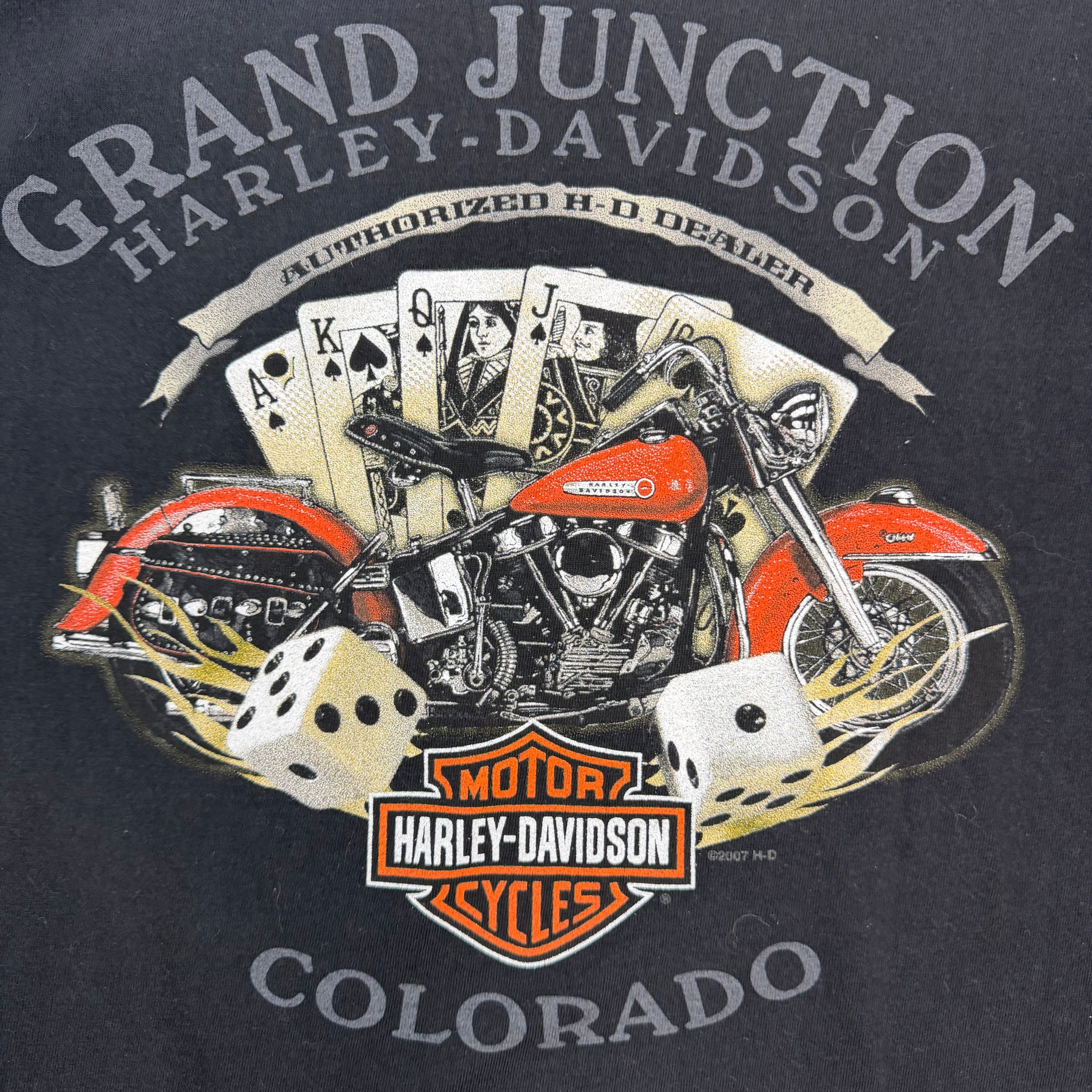 Vintage Harley Davidson Grand Junction Skull Tee Black
