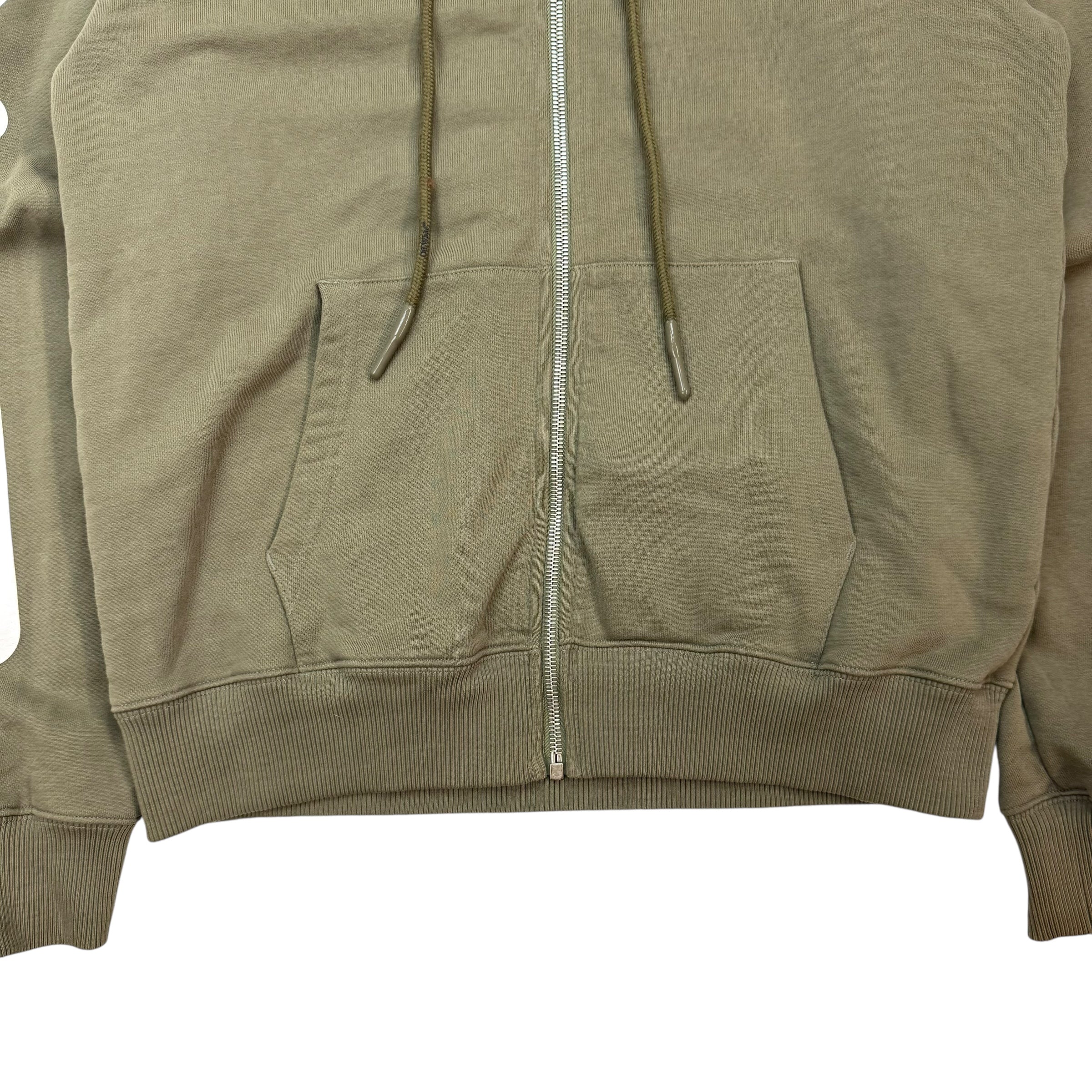 Off-White Wave Diagonal Zip Up Sweater Green