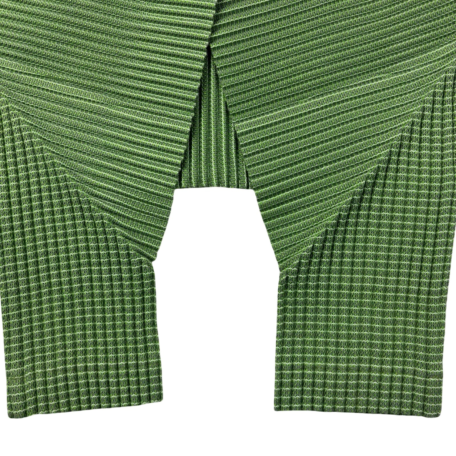 Issey Miyake Home Plissé Pleated Button-Up Shirt Green