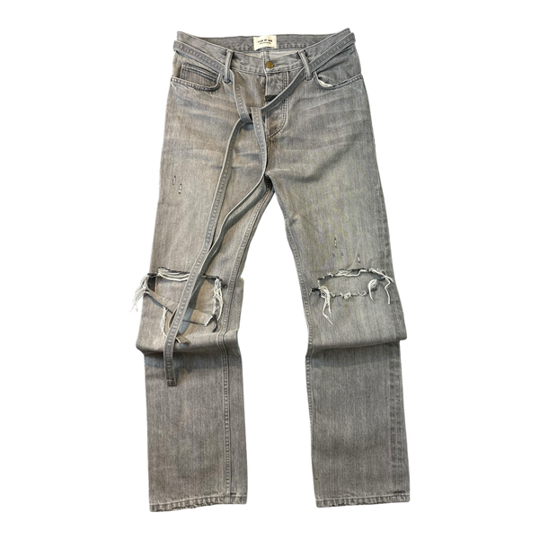 Fear Of God 6th Collection Belted Distressed Denim Grey