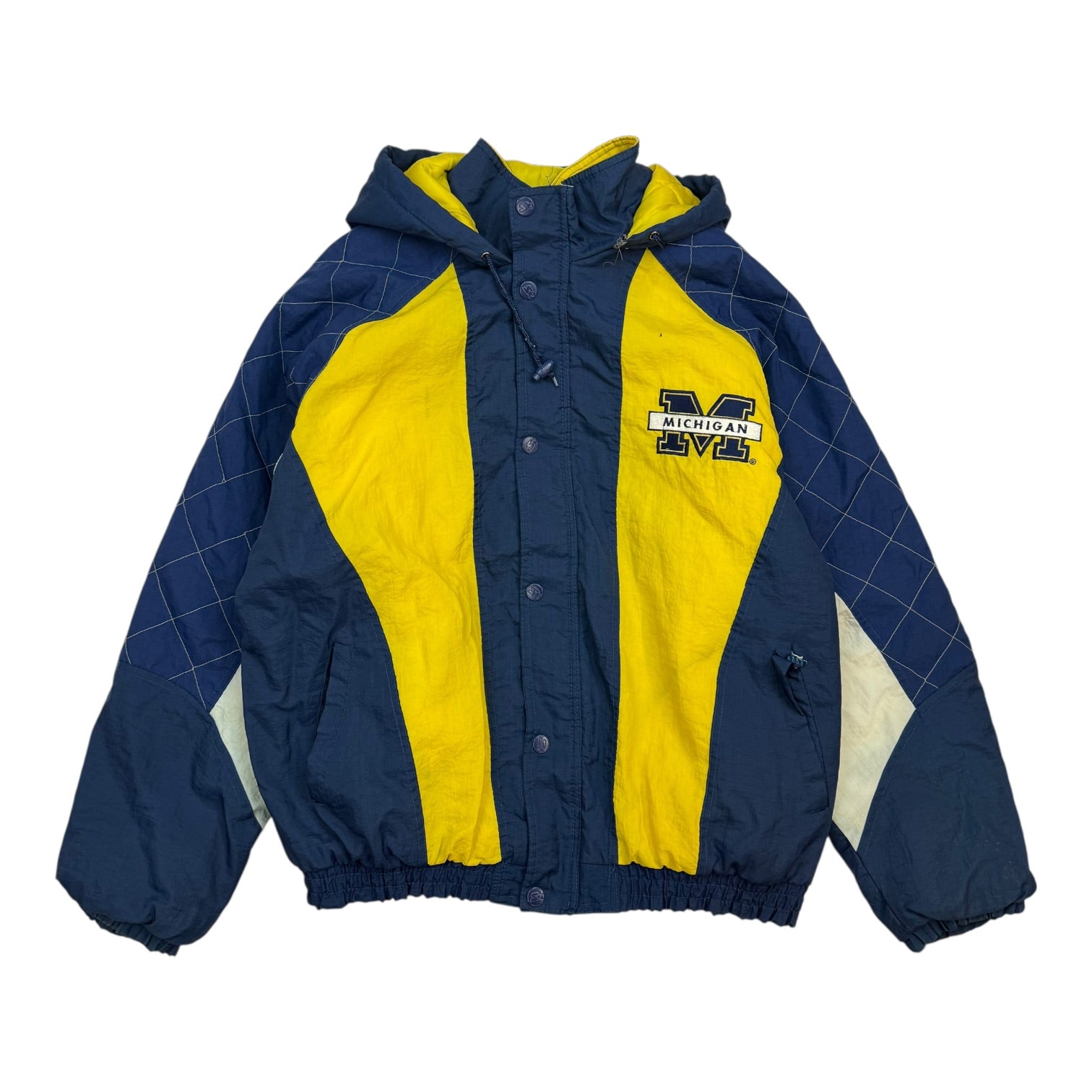 Vintage Starter Michigan Wolverines Button Up Jacket Yellow/Blue