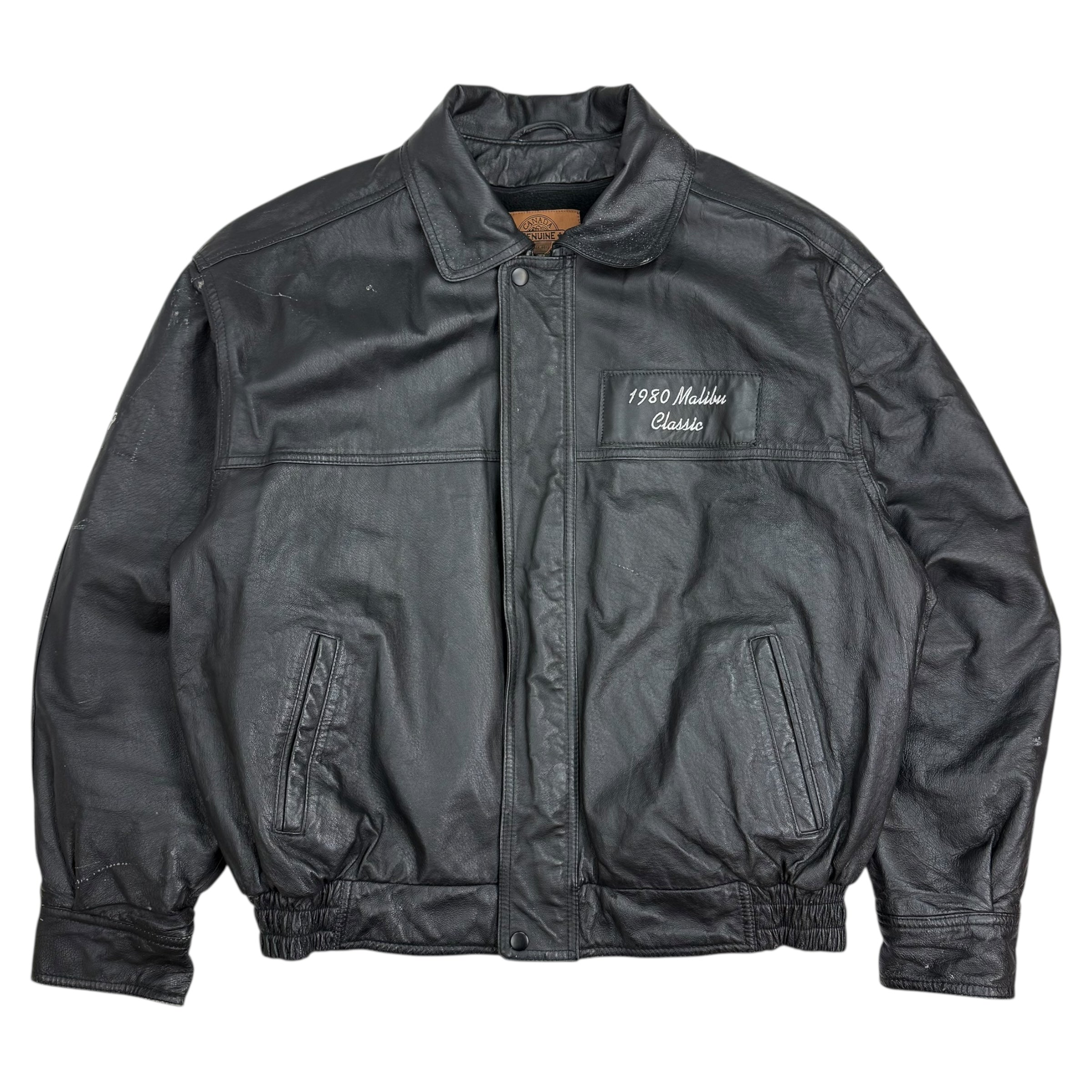 Vintage Sweet Streets & Rods Leather Race Jacket Black