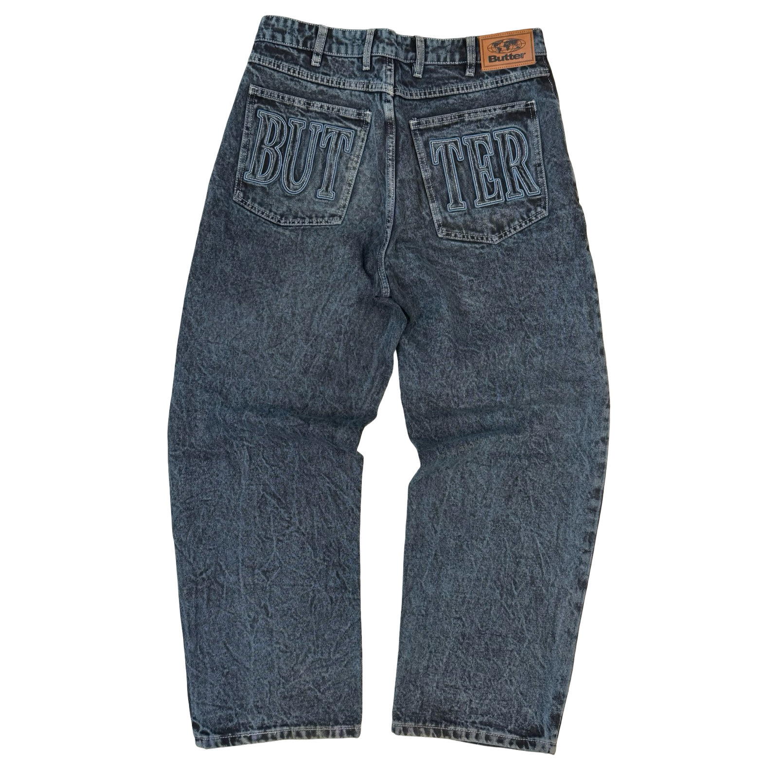 Butter Baggy Very Baggy Fit Denim Pants Indigo Acid Wash