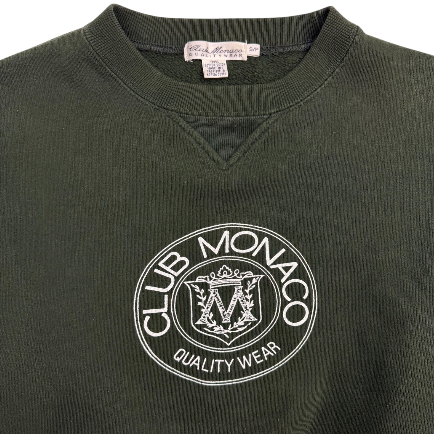 Vintage Club Monaco Crest Crewneck Green