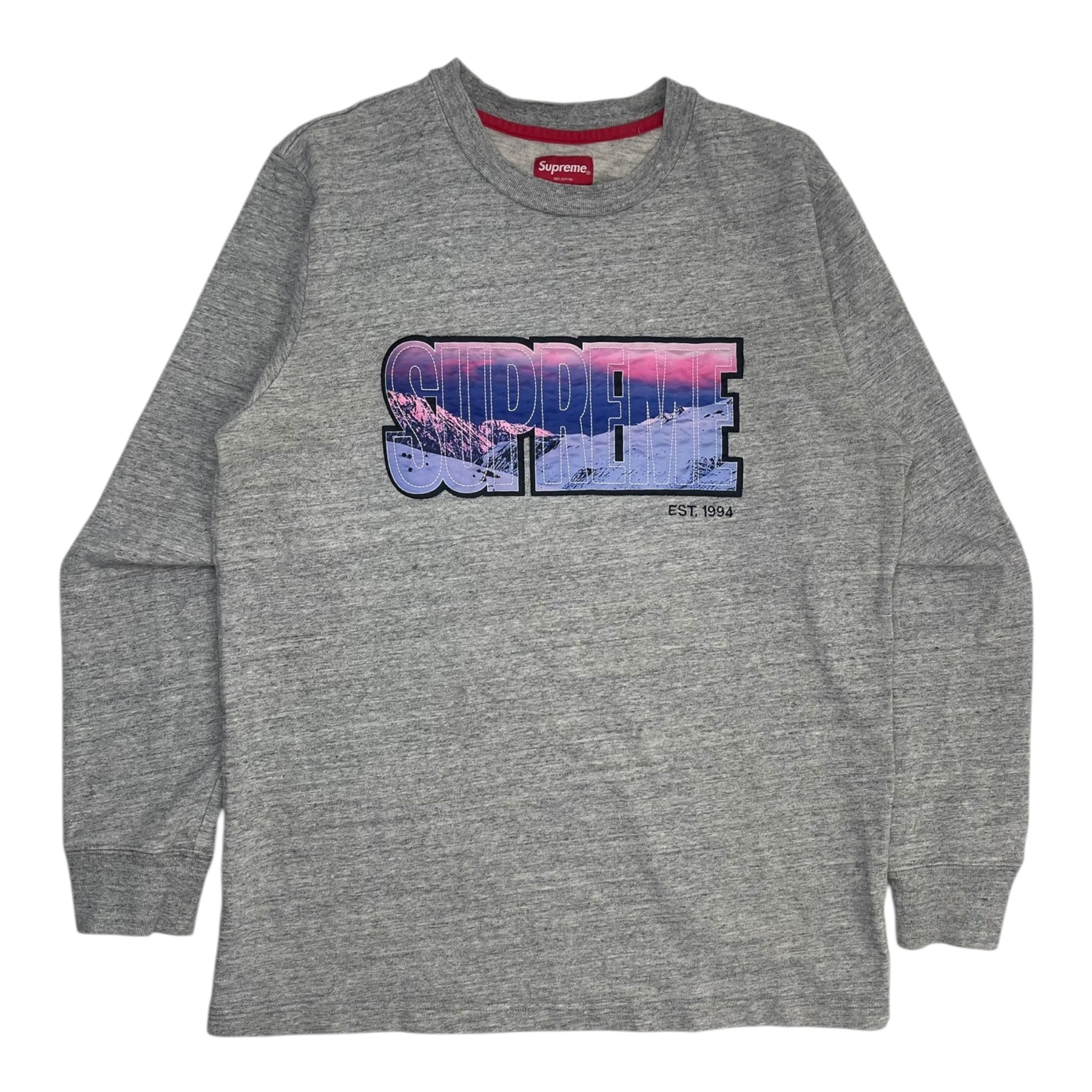 Supreme Mountain Logo L/S Tee Grey