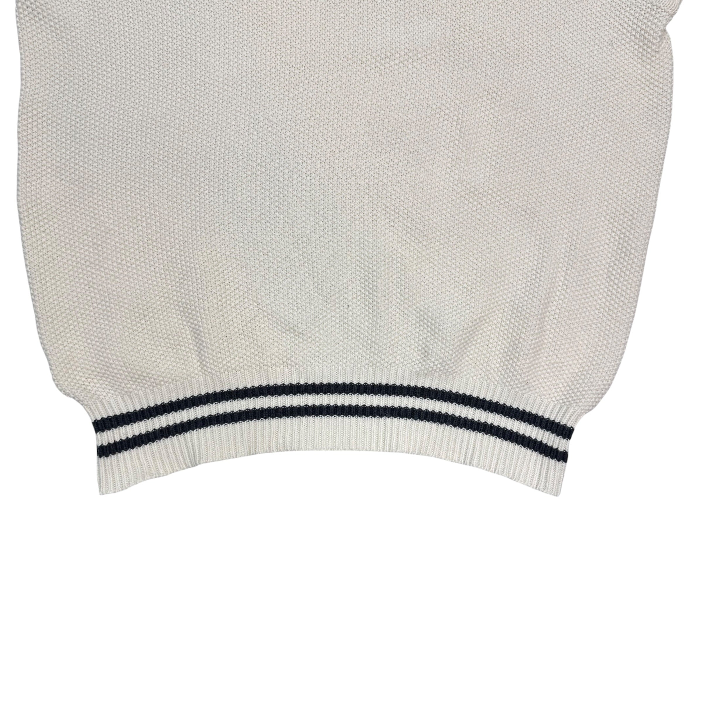 A Bathing Ape Bape Logo Embroidered Knit Vest Cream