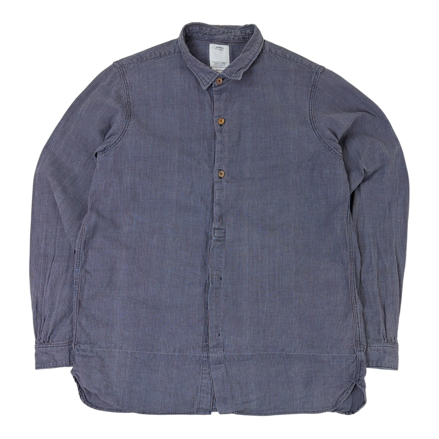 Visvim 14SS Long Rider Check Button Up Blue