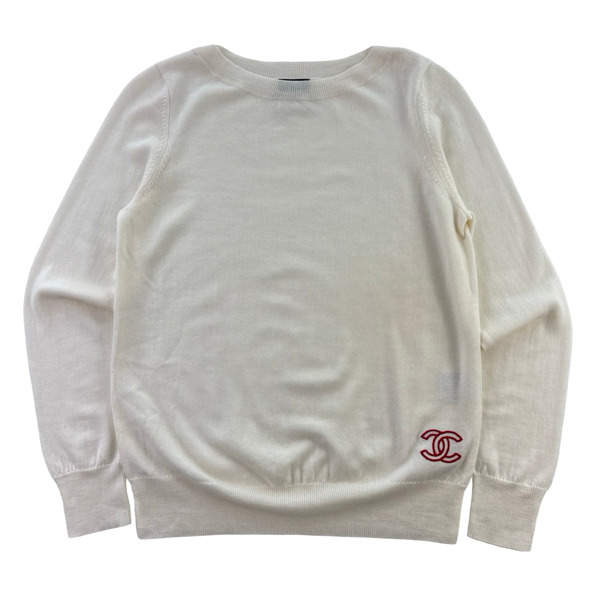 (W) Chanel Uniform La Pausa Cashmere Knit Creme