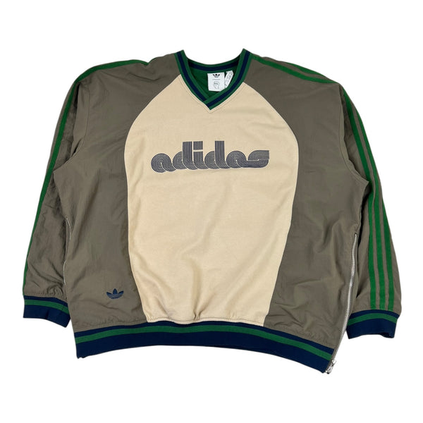 Adidas x Brain Dead Pullover Sweatshirt V-Neckline Zippered Side Vents
