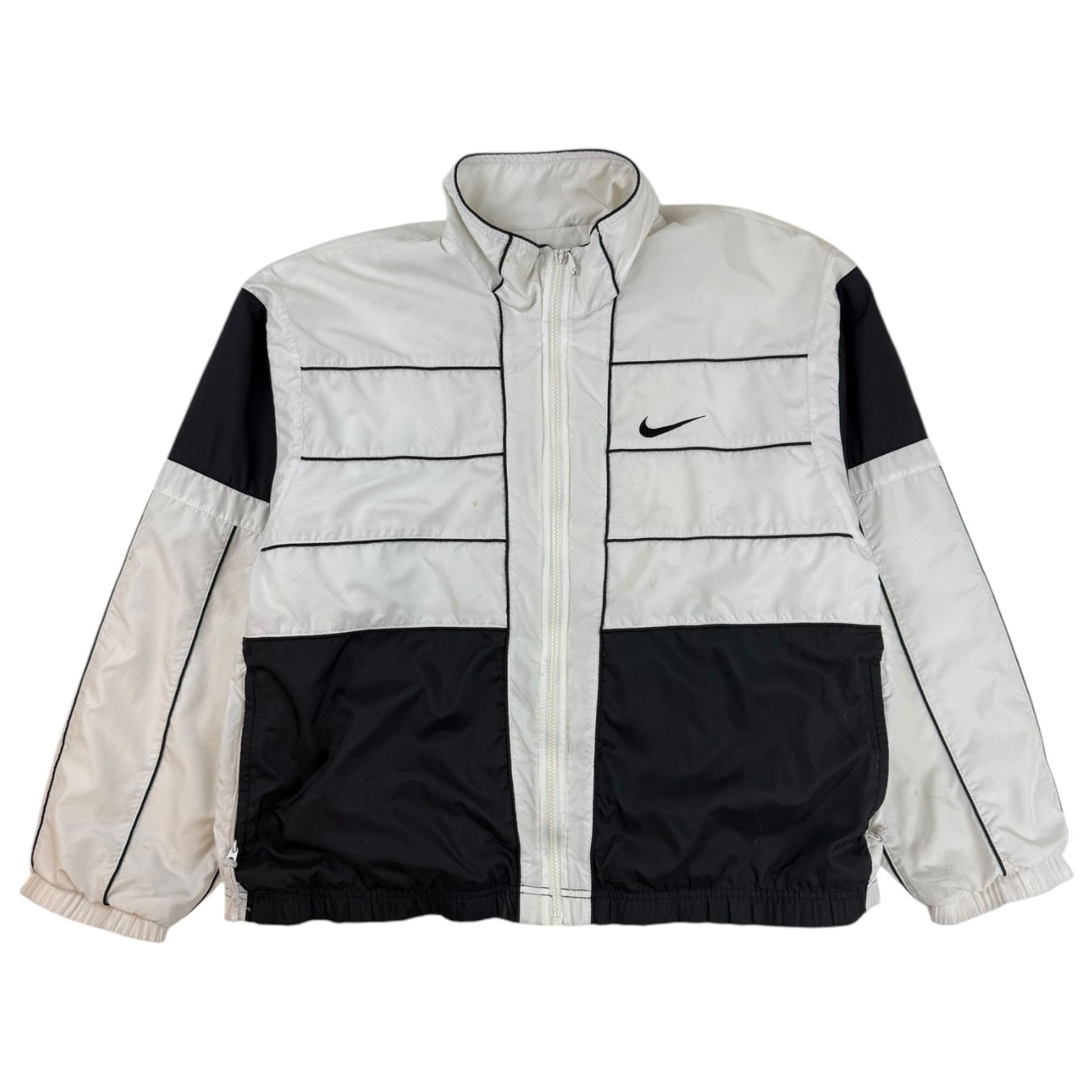 Vintage Nike Striped Windbreaker White/Black