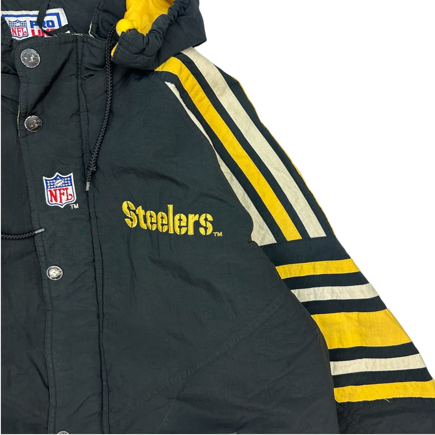 Vintage Starter Pittsburgh Steelers Button Up Jacket Black/Yellow