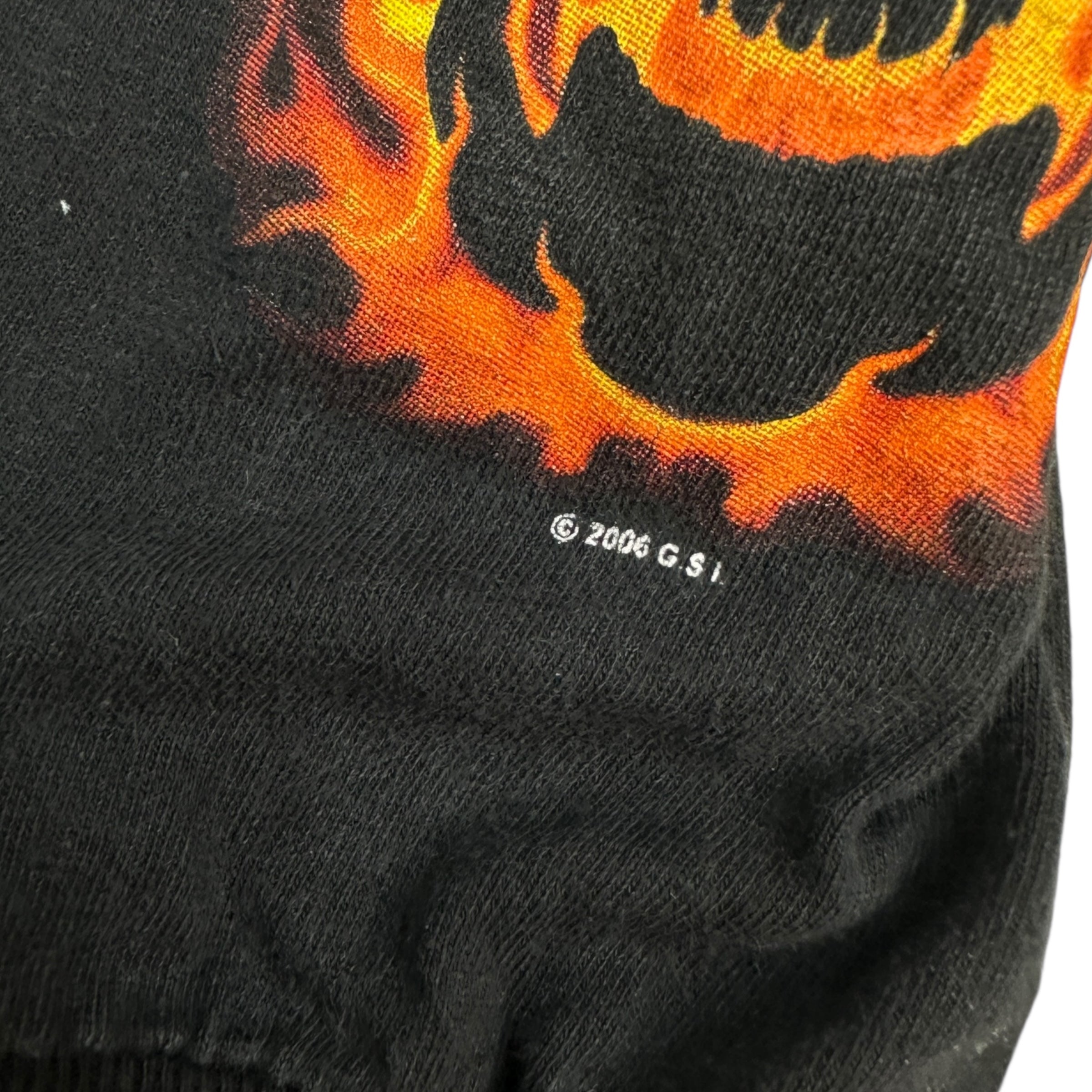 2006 Skull Flames Tee Black