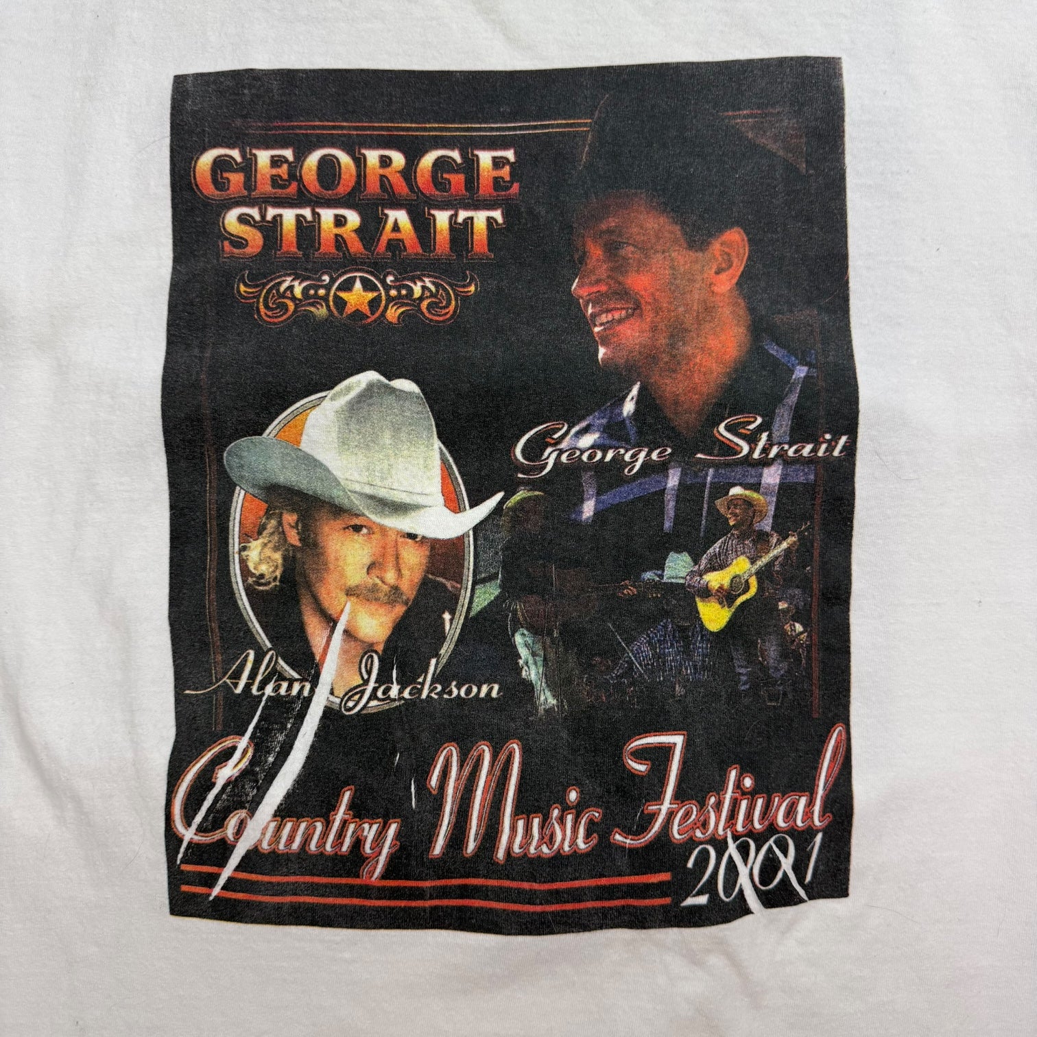 2001 George Strait Country Music Festival Tee White