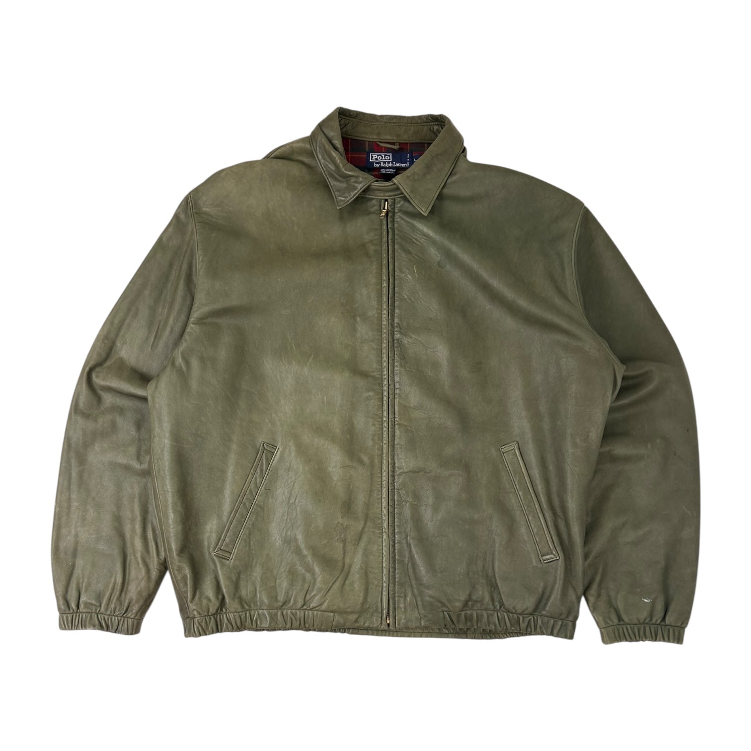 Vintage Polo Ralph Lauren Leather Jacket Green