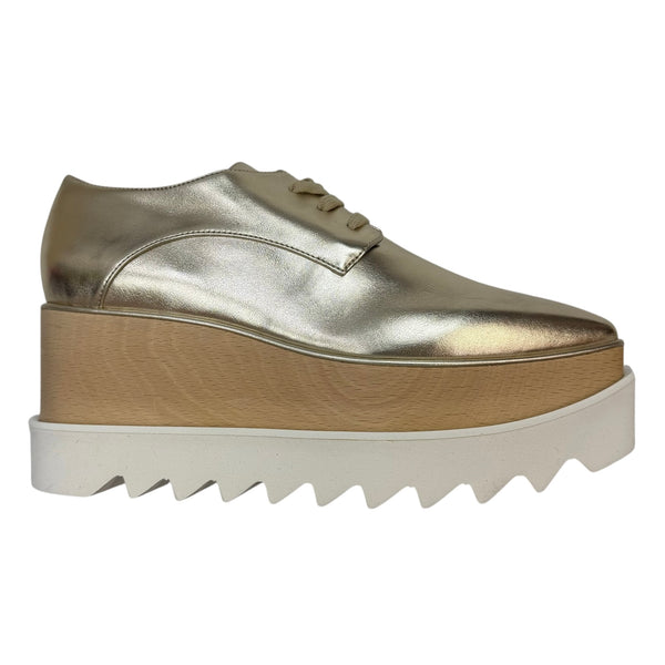(W) Stella McCartney Faux Leather Platform Sneakers Gold