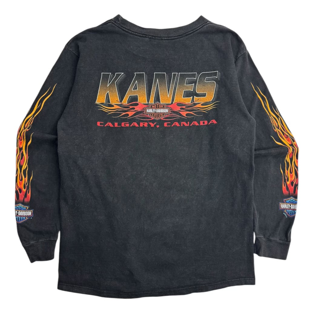 2000 Harley Davidson Kanes Flame Long Sleeve T-Shirt