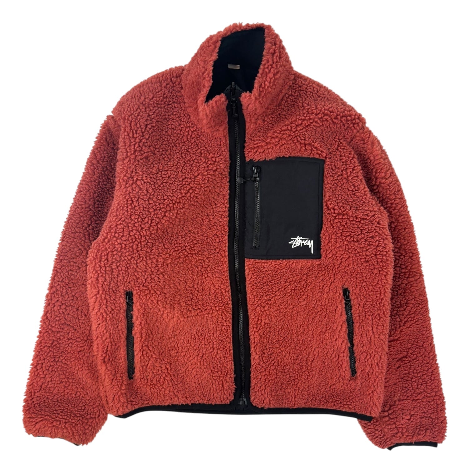 Stussy Sherpa Reversible Jacket Terracotta