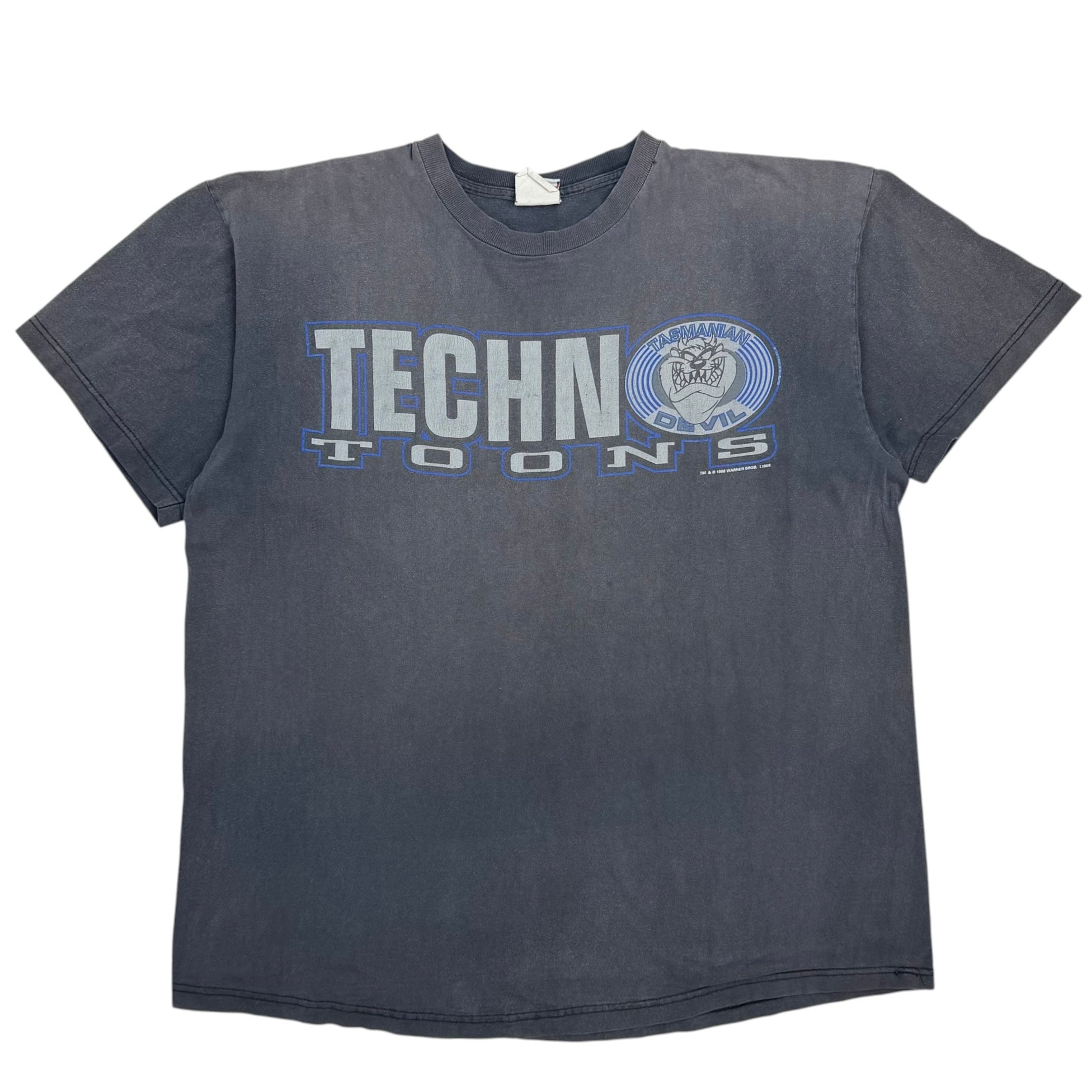 1996 Tasmanian Devil Techn Toons Warner Bros Tee Faded Black