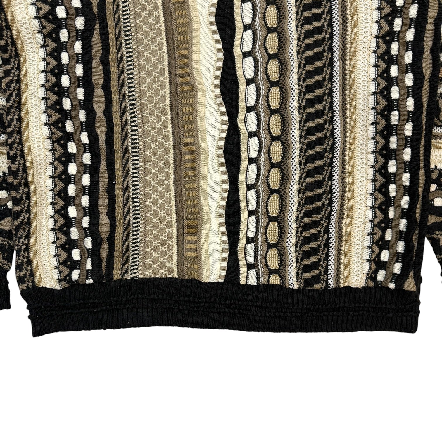Vintage Bachrach Vertical Knit Sweater Black/Beige