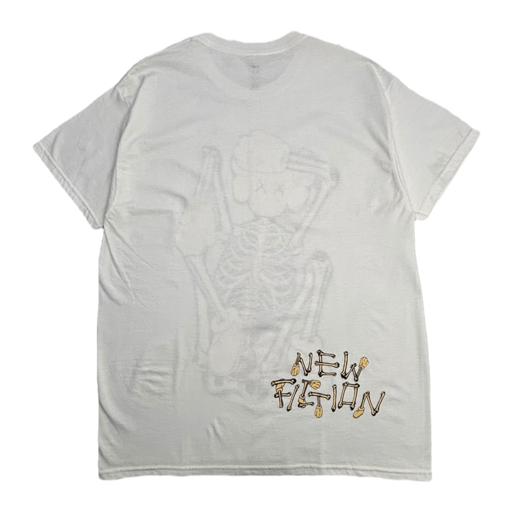 Kaws Skeleton New Fiction Bone T-Shirt White