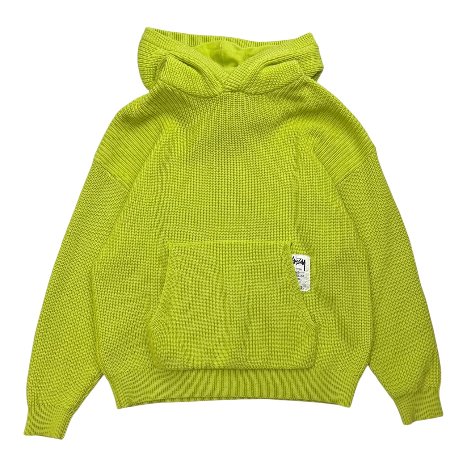 Stussy Cotton Knit Hoodie Lime